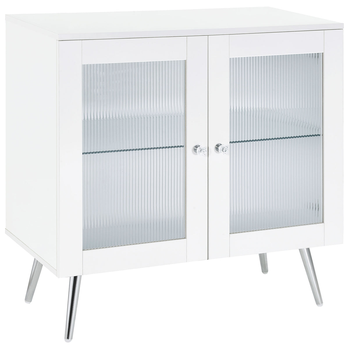 Best Furniture Outlet - Coaster - Nieta 2-door Engineered Wood Accent Cabinet White High Gloss - 950396