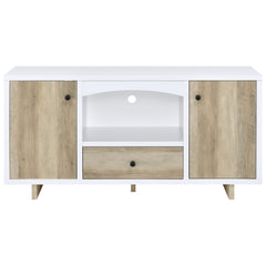 Dalton 2-door Storage Cabinet White and Distressed Pine