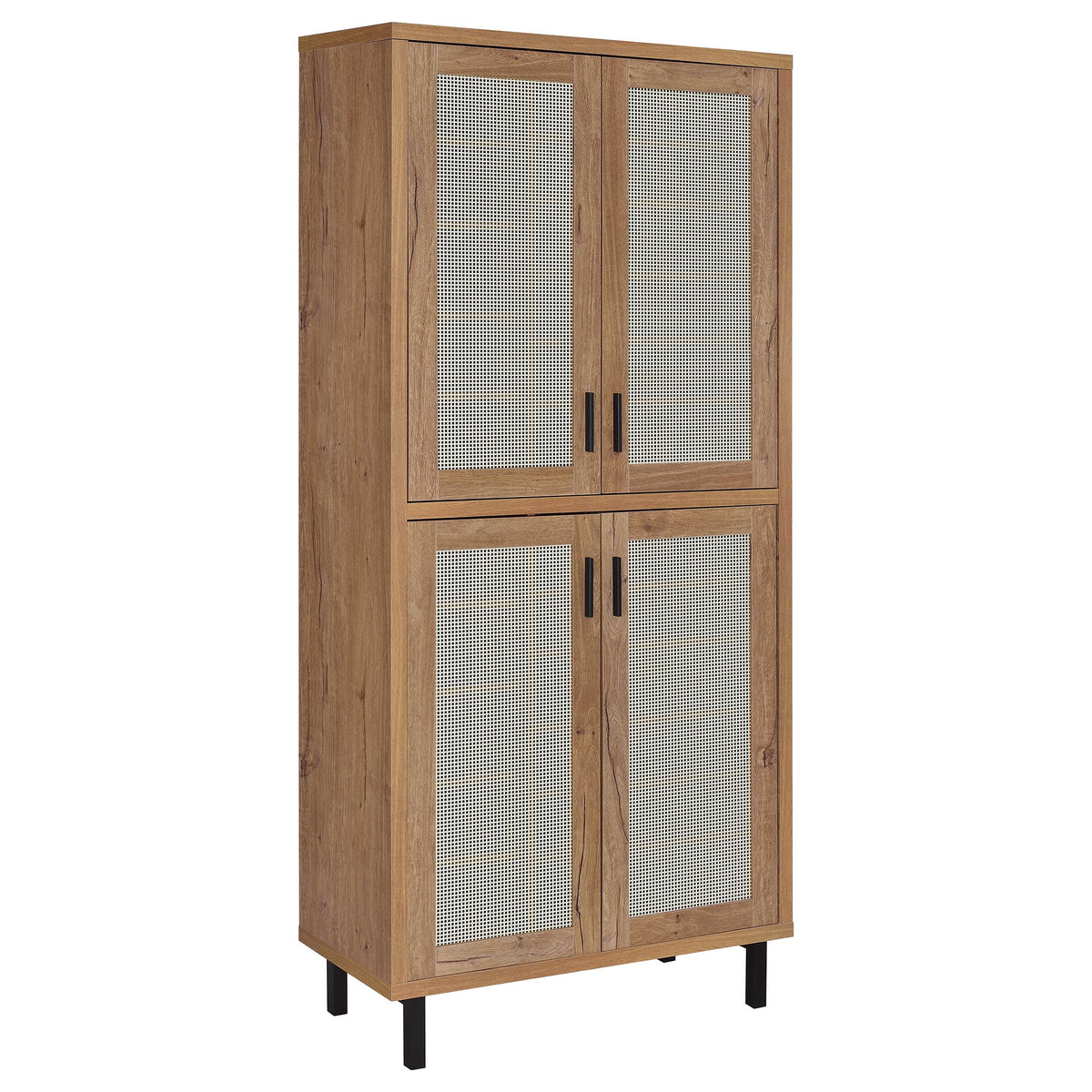 Best Furniture Outlet - Coaster - Teller 80-inch 4-door Tall Shoe Storage Cabinet Natural Oak - 950440