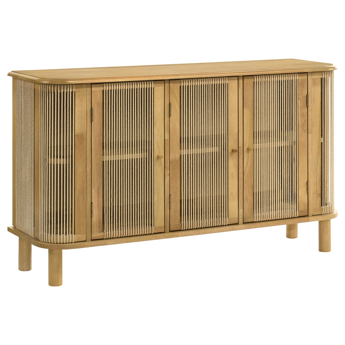 Best Furniture Outlet - Coaster - Ervine 3-Door Rope Panel Sideboard Accent Storage Cabinet Natural - 950460