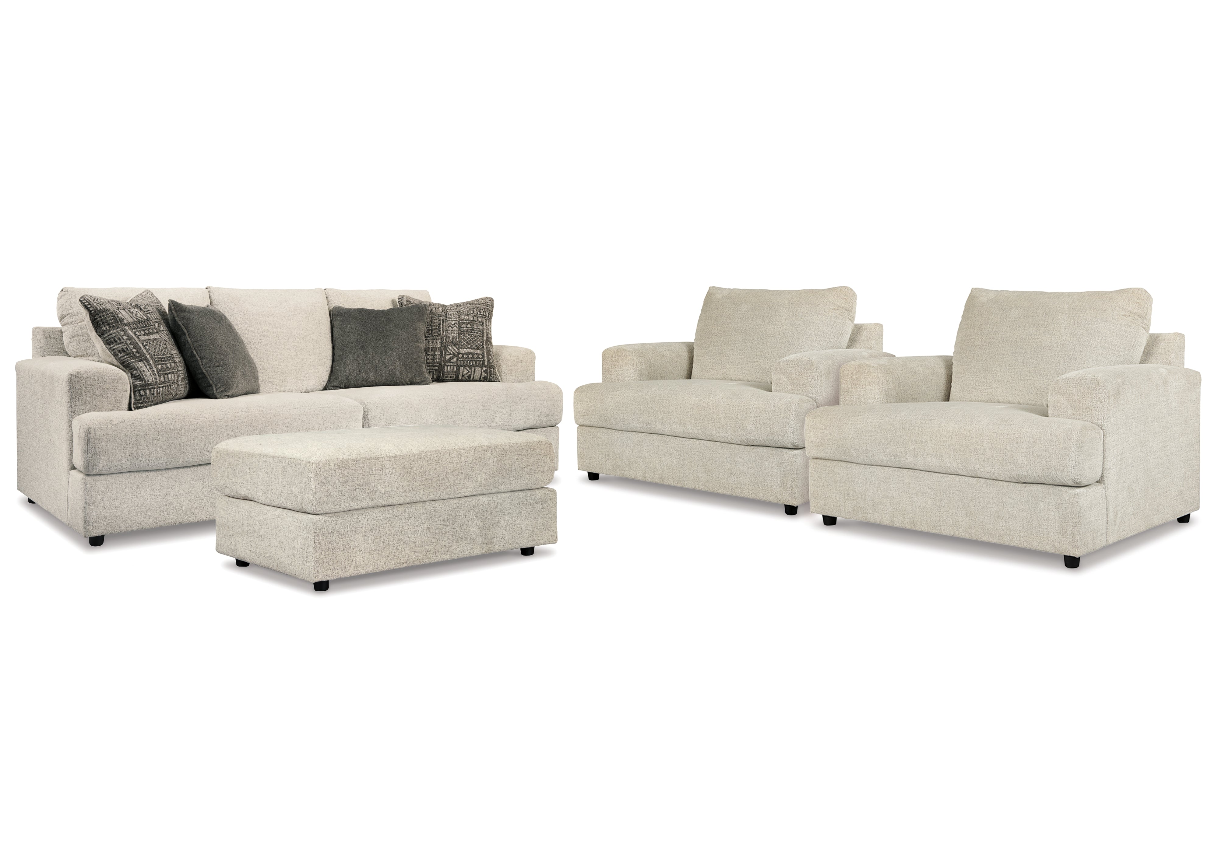 Best Furniture Outlet - Ashley Furniture - Soletren Sofa, 2 Chairs, and Ottoman - Sofa, 2 Chairs, and Ottoman - 95104U5