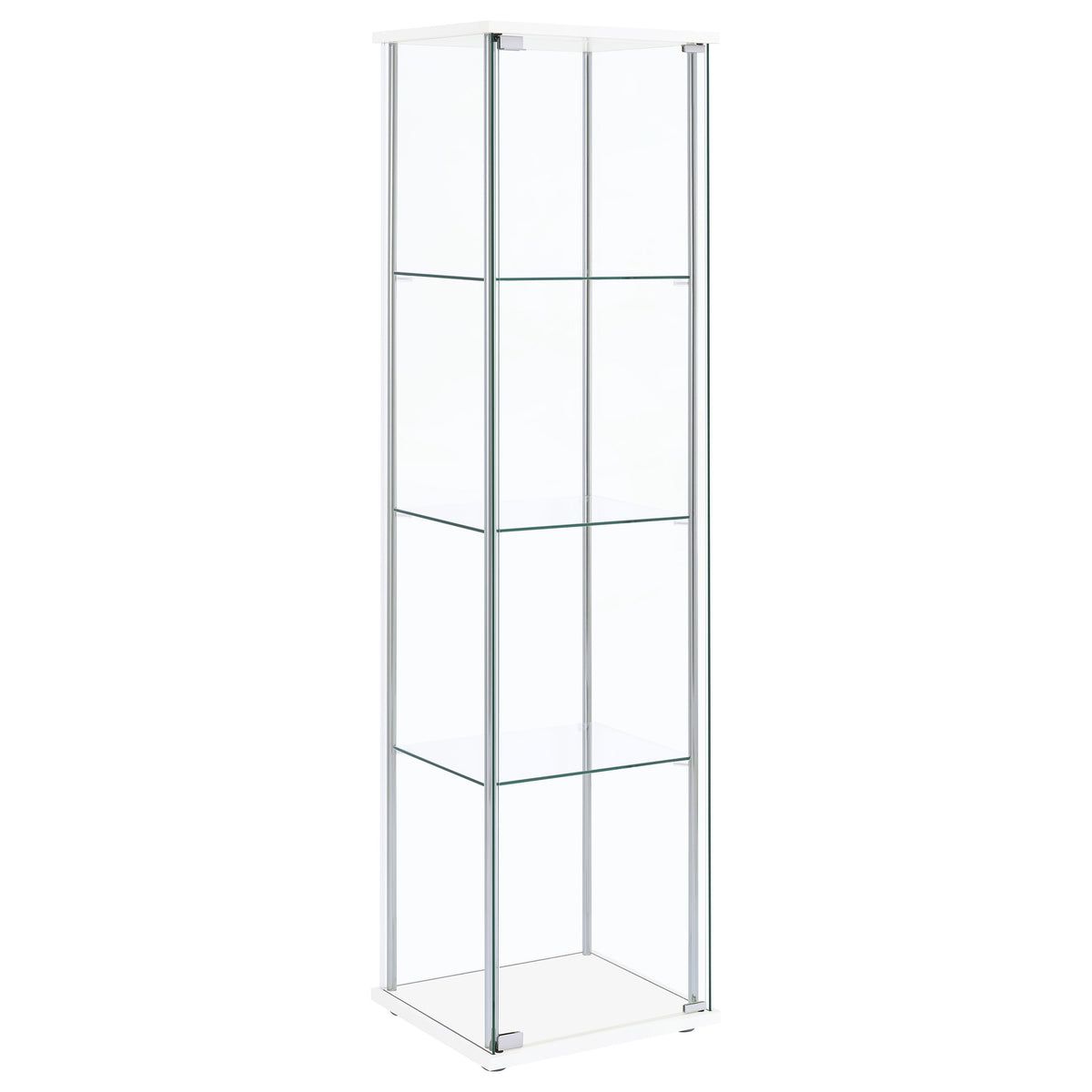 Best Furniture Outlet - Coaster - Bellatrix 4-shelf Clear Glass Curio Cabinet White - 951072
