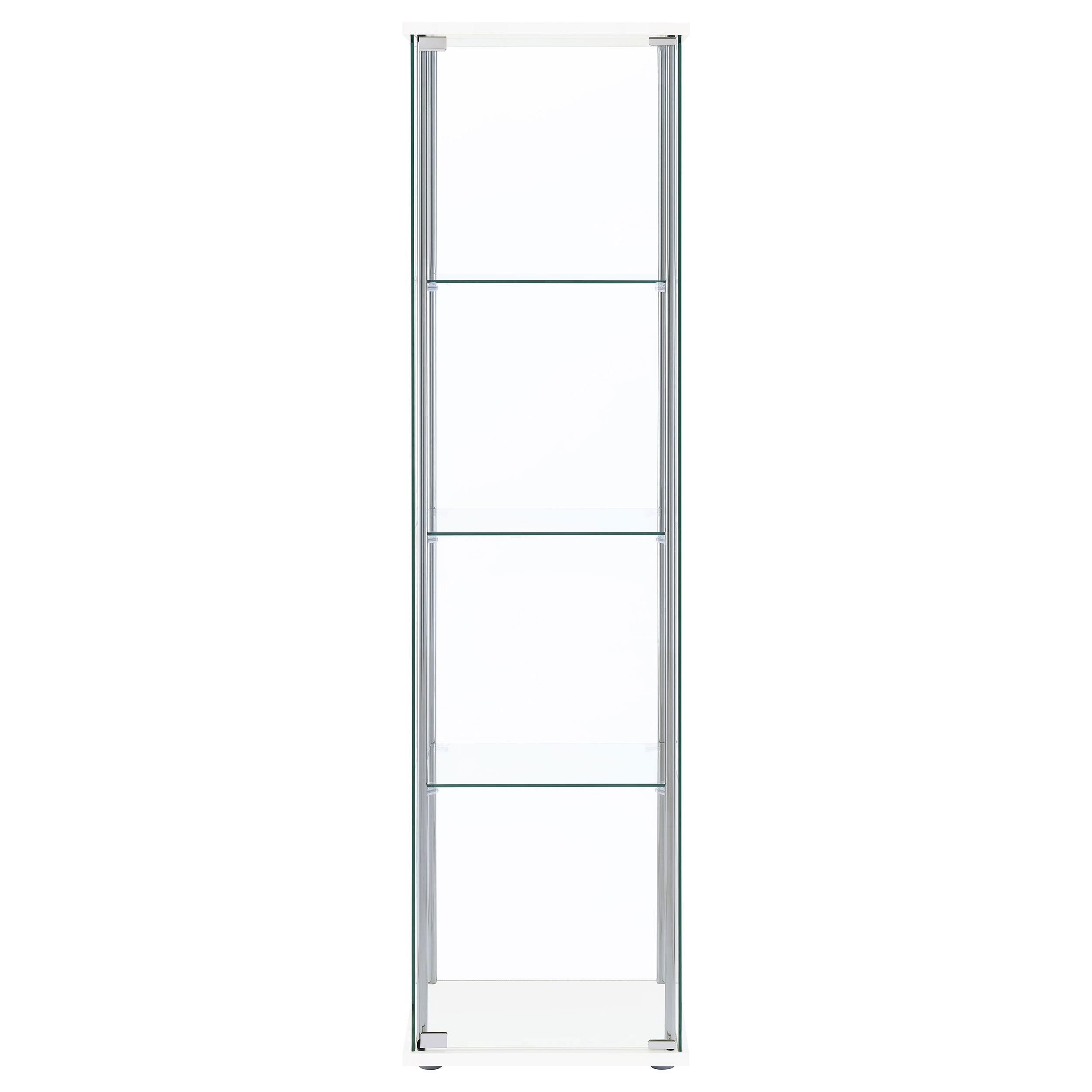 Bellatrix 4-shelf Clear Glass Curio Cabinet White
