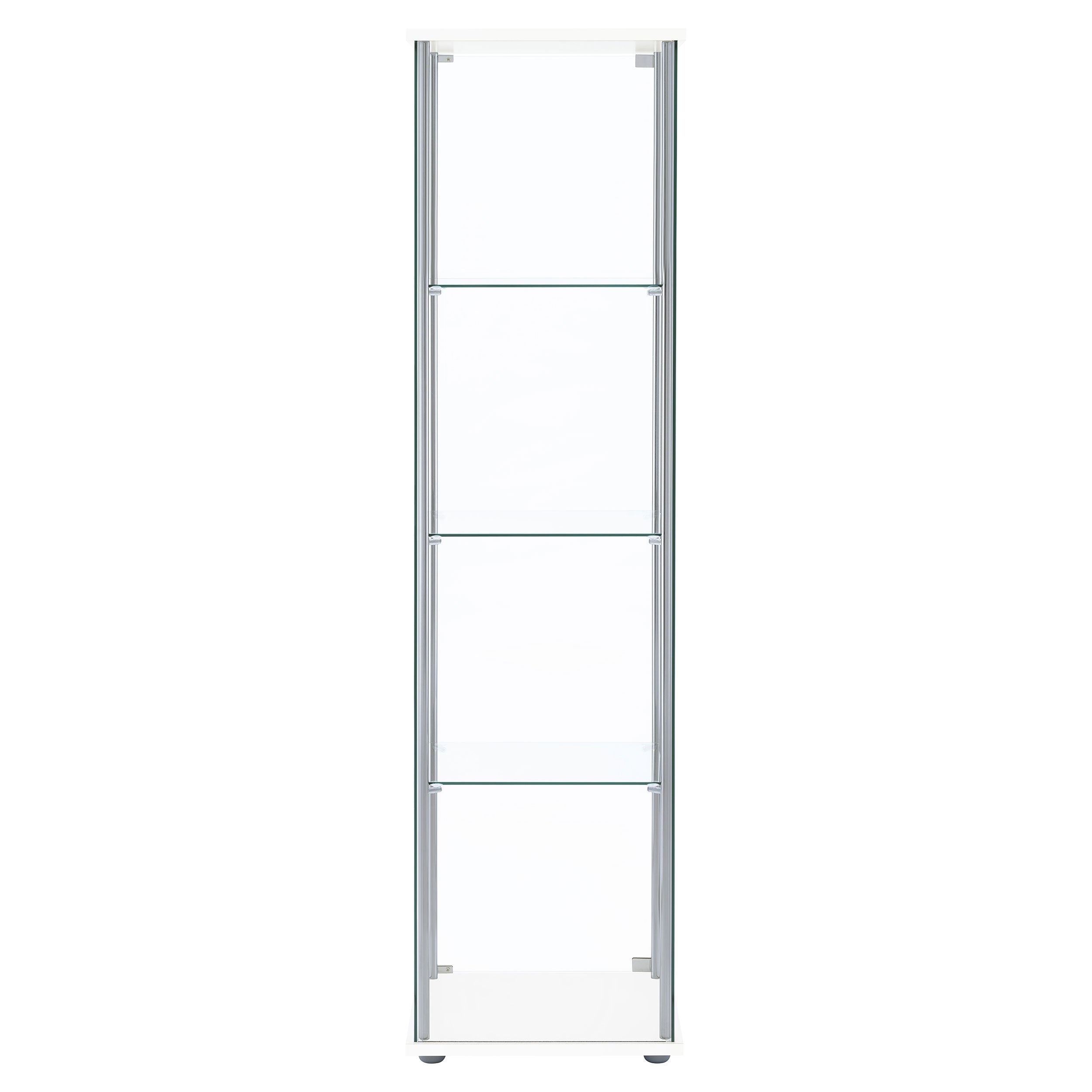 Bellatrix 4-shelf Clear Glass Curio Cabinet White