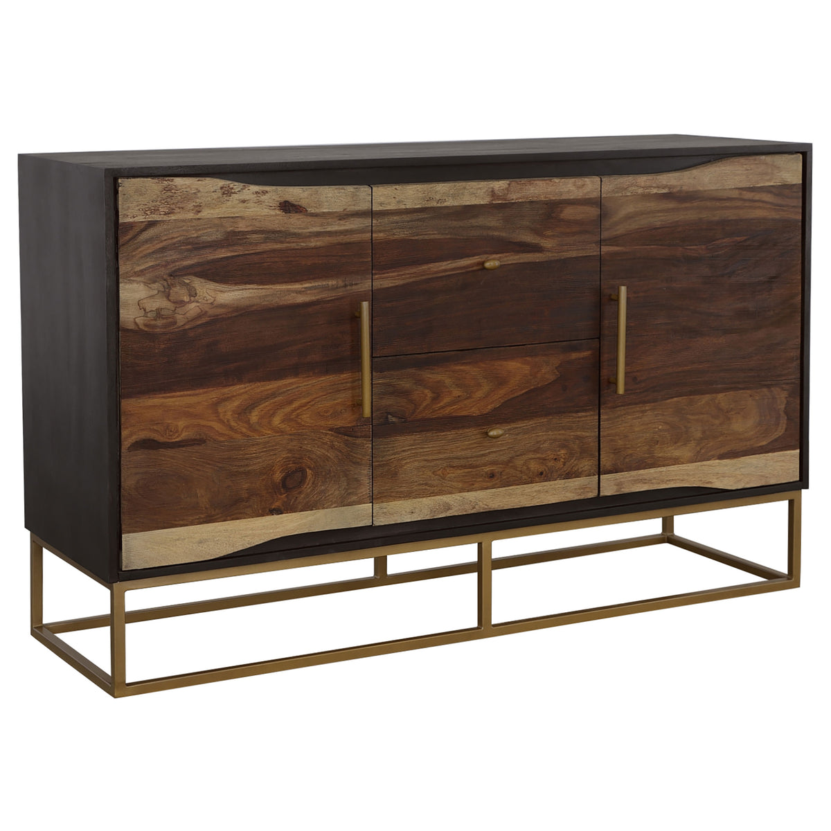 Best Furniture Outlet - Coaster - Zara 2-door 57-inch Wood Accent Storage Cabinet Black Walnut - 953466