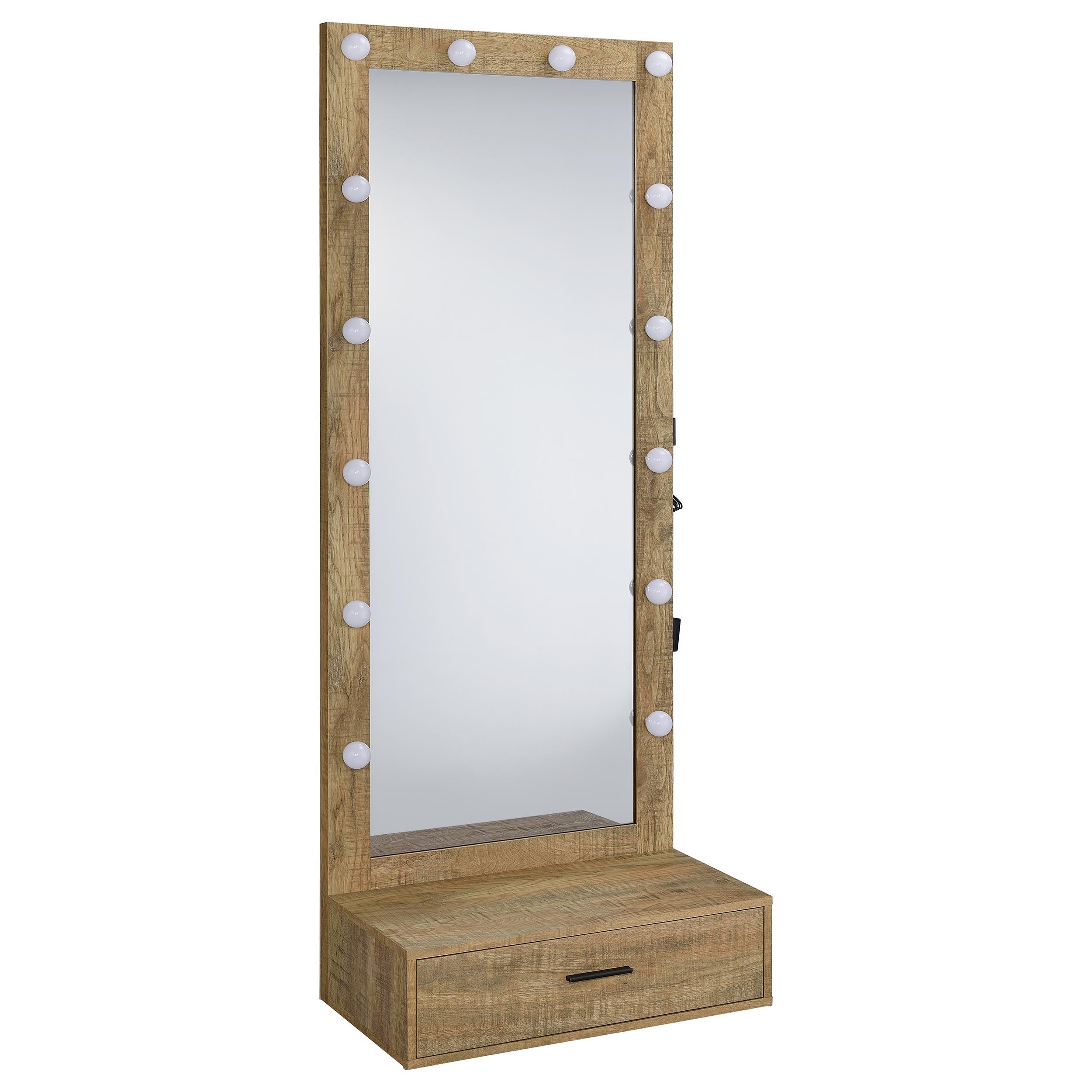 Best Furniture Outlet - Coaster - Spector 1-drawer Lighted Full-Length Floor Mirror Mango - 960965