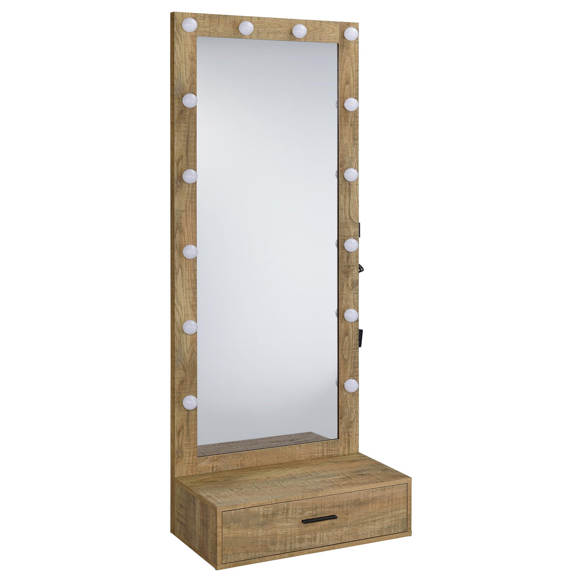 Best Furniture Outlet - Coaster - Spector 1-drawer Lighted Full-Length Floor Mirror Mango - 960965