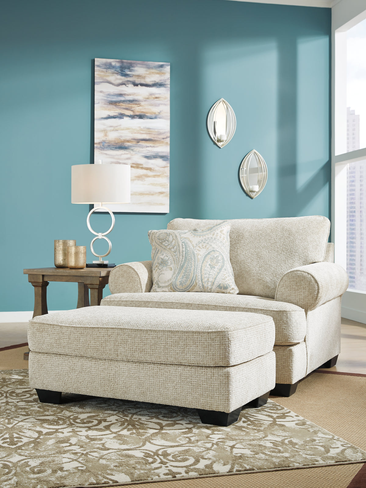 Best Furniture Outlet - Ashley Furniture - Monaghan Oversized Chair and Ottoman - Oversized Chair and Ottoman - 96205U1