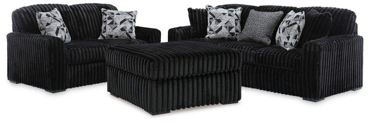 Best Furniture Outlet - Ashley Furniture - Midnight-Madness Sofa, Loveseat and Oversized Ottoman - Sofa, Loveseat and Oversized Ottoman - 98103U13