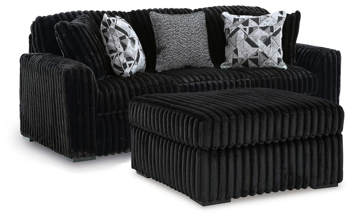 Best Furniture Outlet - Ashley Furniture - Midnight-Madness Sofa and Oversized Ottoman - Sofa and Oversized Ottoman - 98103U16