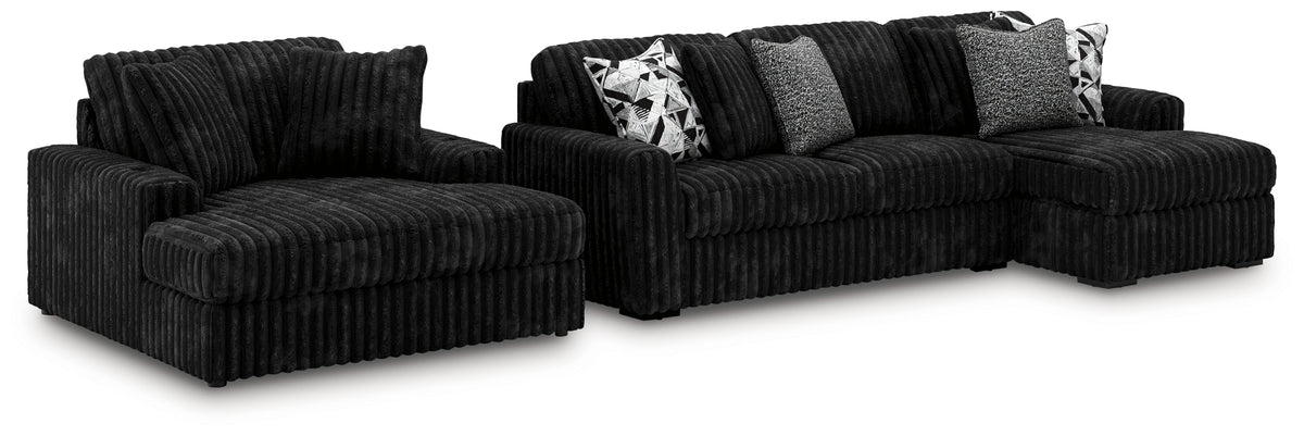 Best Furniture Outlet - Ashley Furniture - Midnight-Madness 2-Piece Sectional and Oversized Chaise - 2-Piece Sectional and Oversized Chaise - 98103U5