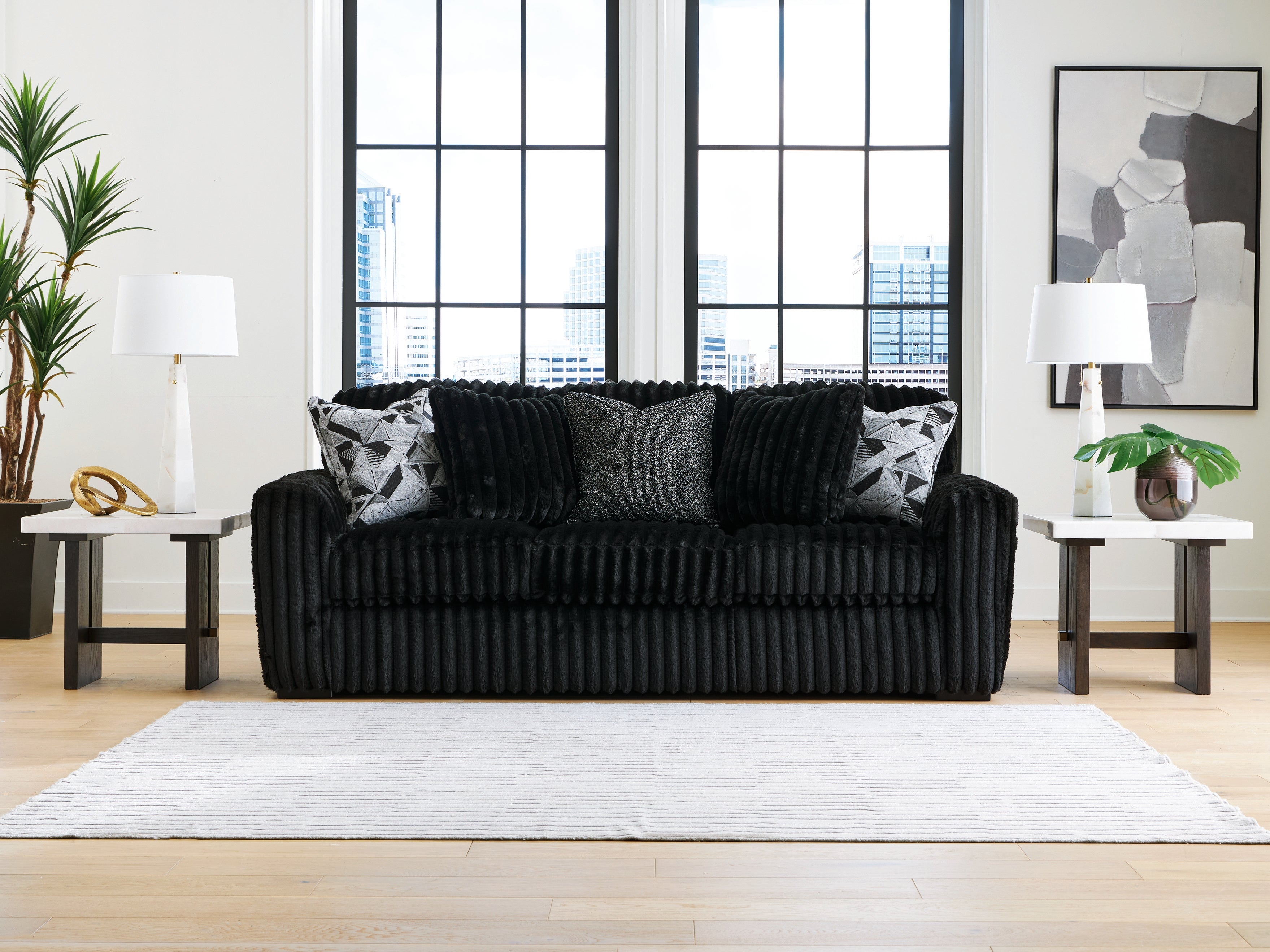 Best Furniture Outlet - Ashley Furniture - Midnight-Madness Living Room - Sofa / Onyx - 9810338