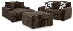 Best Furniture Outlet - Ashley Furniture - Midnight-Madness Loveseat, Oversized Chaise and Ottoman - Loveseat, Oversized Chaise and Ottoman - 98104U3