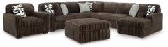 Best Furniture Outlet - Ashley Furniture - Midnight-Madness 4-Piece Sectional with Chaise, Oversized Chair and Ottoman - 4-Piece Sectional with Chaise, Oversized Chair and Ottoman - 98104U6