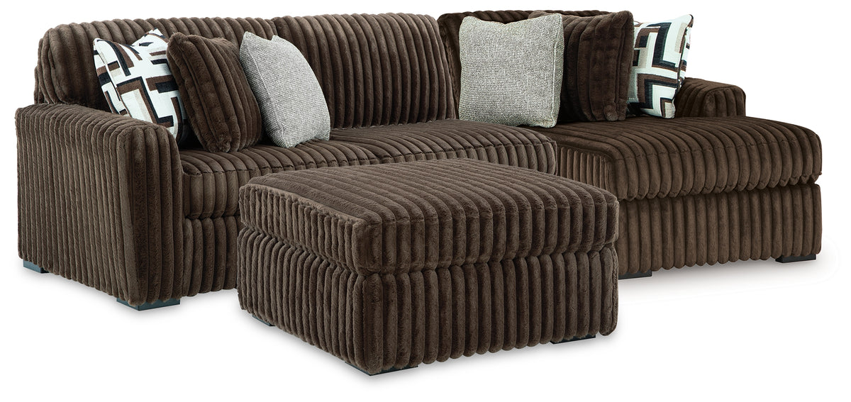 Best Furniture Outlet - Ashley Furniture - Midnight-Madness 2-Piece Sectional and Ottoman - 2-Piece Sectional and Ottoman - 98104U7