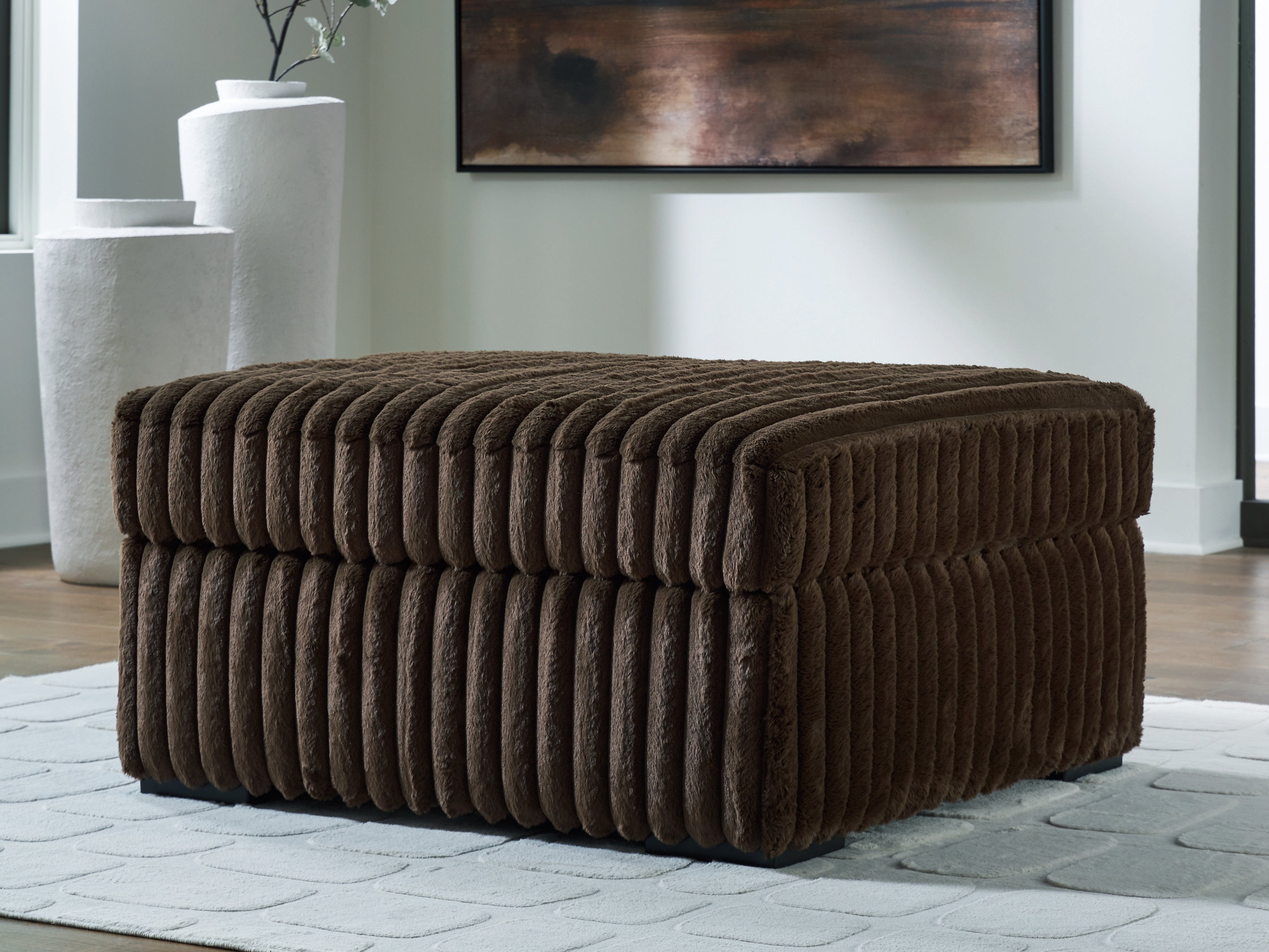 Best Furniture Outlet - Ashley Furniture - Midnight-Madness Living Room - Oversized Accent Ottoman / Chocolate - 9810408