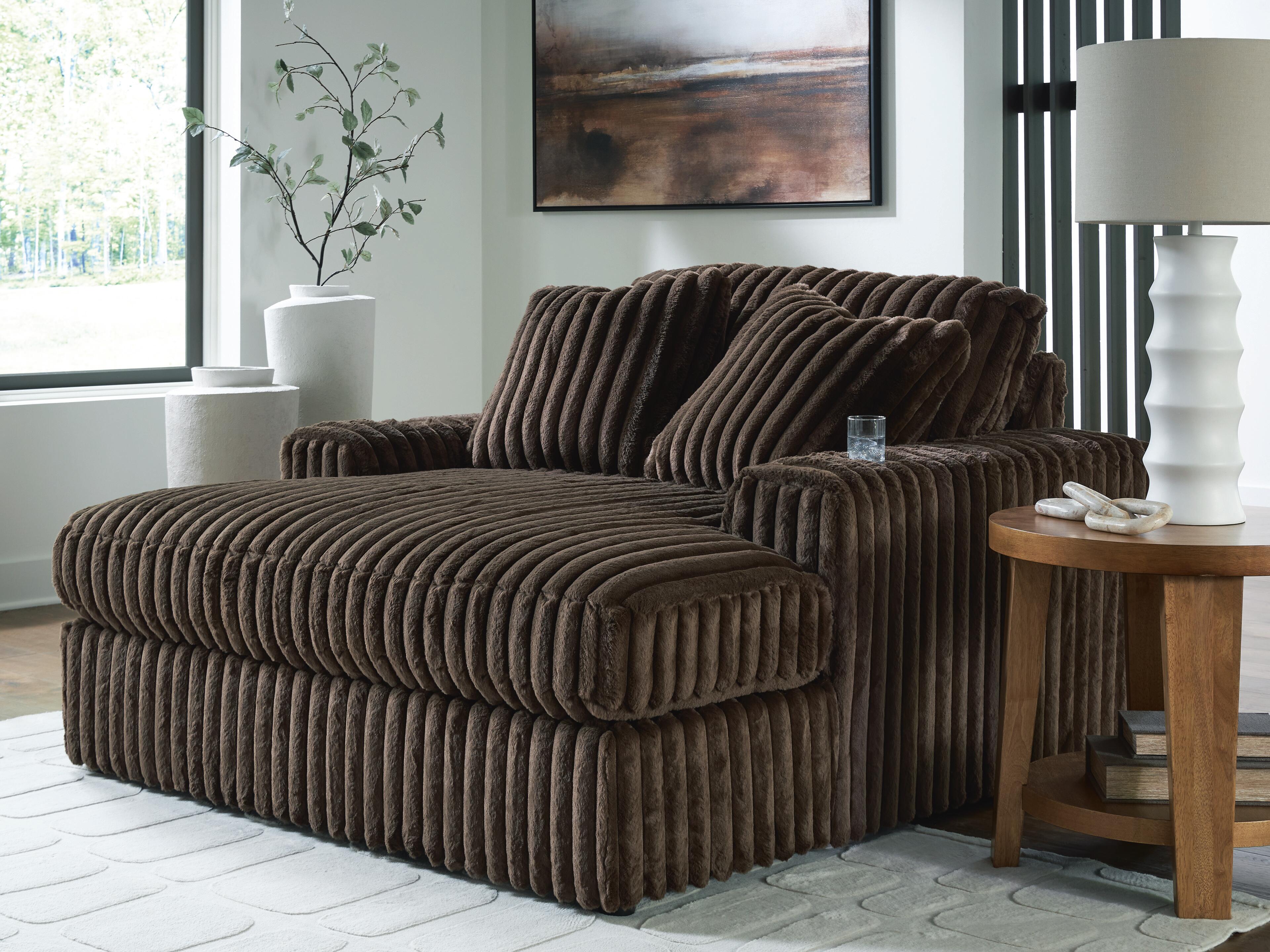 Best Furniture Outlet - Ashley Furniture - Midnight-Madness Living Room - Oversized Chaise / Chocolate - 9810415