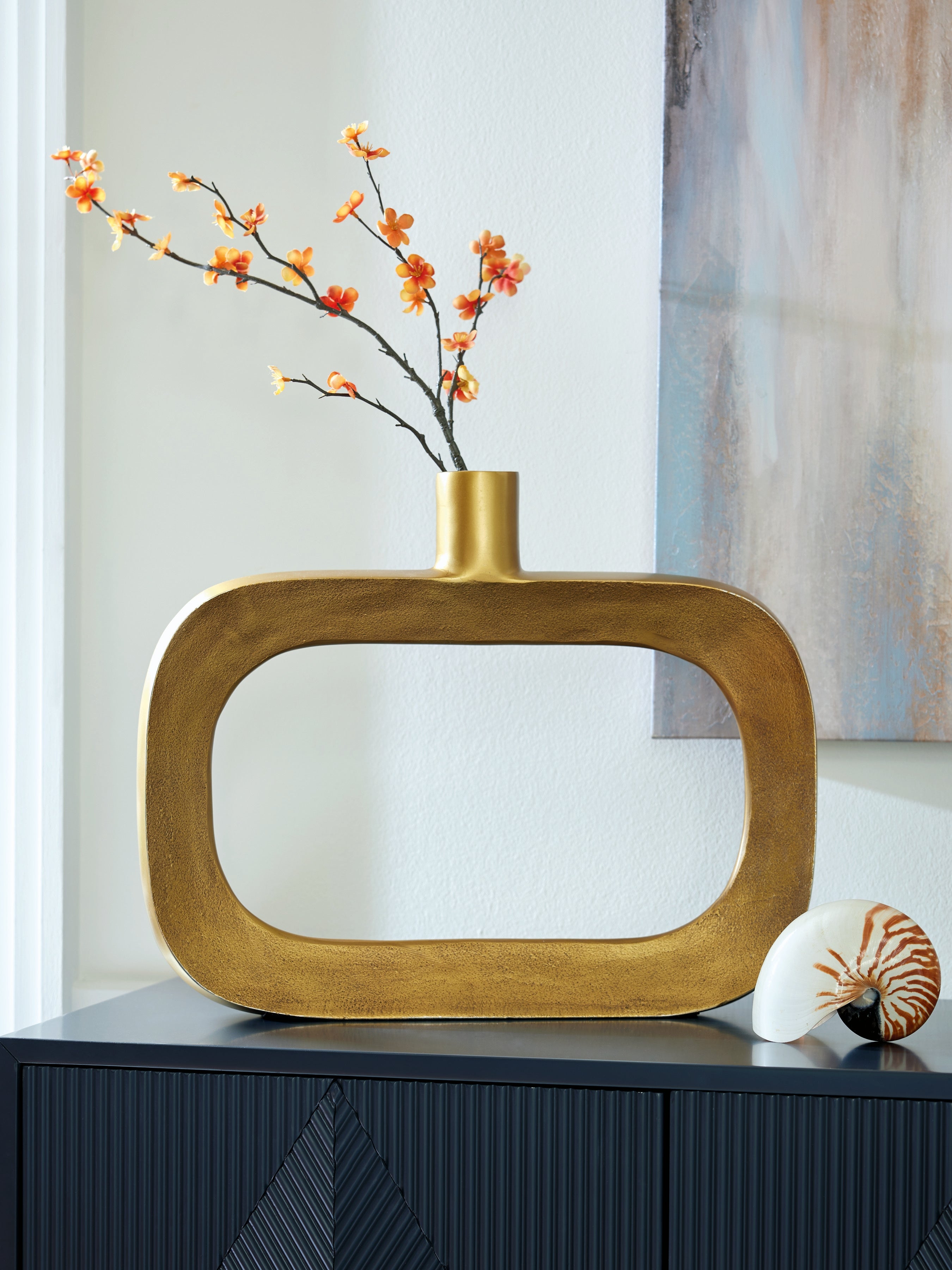 Best Furniture Outlet - Ashley Furniture - Lawtonville Vase - Vase / Antique Gold Finish - A2000751