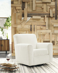 Best Furniture Outlet - Ashley Furniture - Herstow Swivel Glider Accent Chair - Swivel Glider Accent Chair / Ivory - A3000365