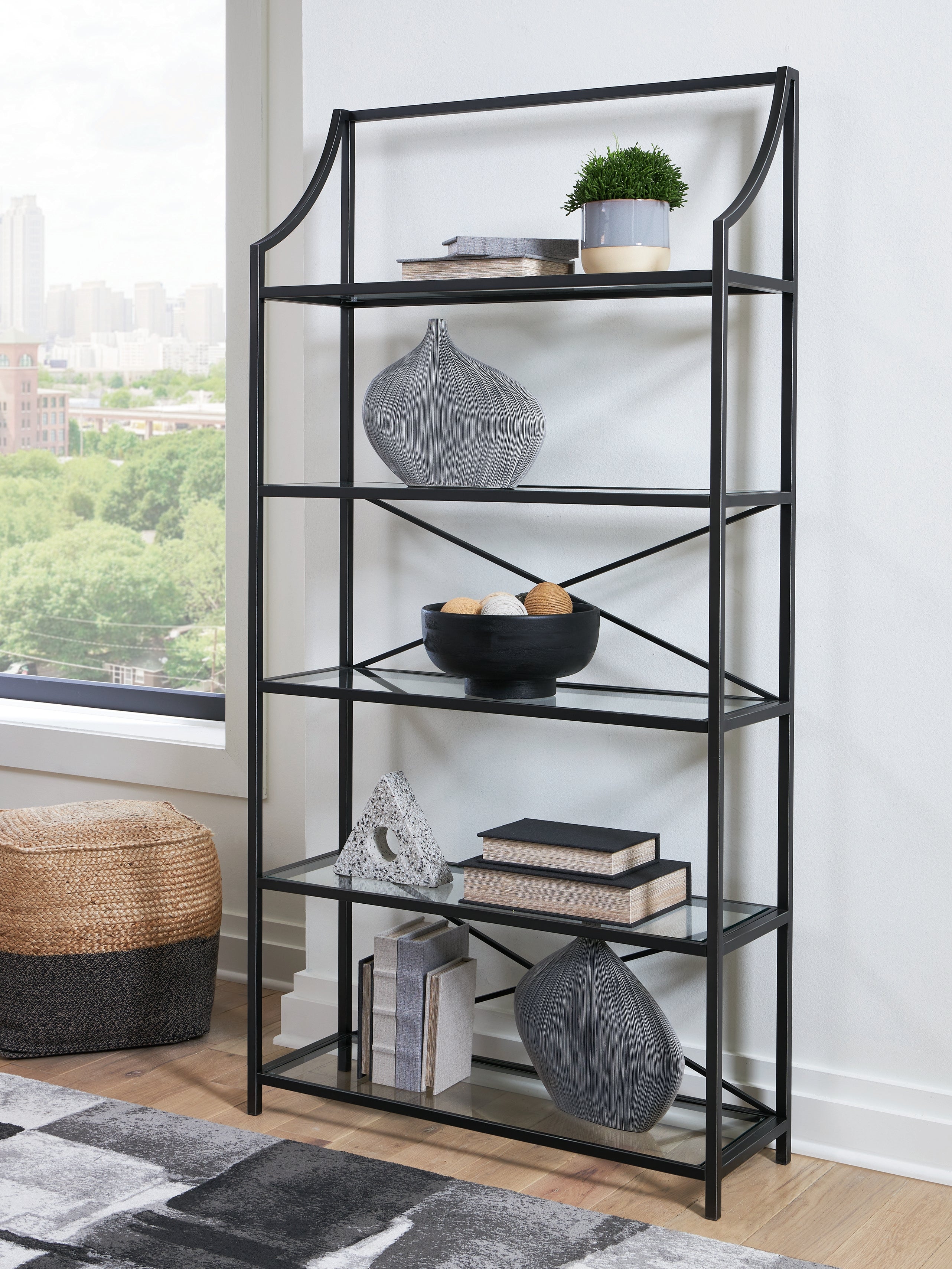Best Furniture Outlet - Ashley Furniture - Dakerwell Bookcase - Bookcase / Antique Black - A4000557