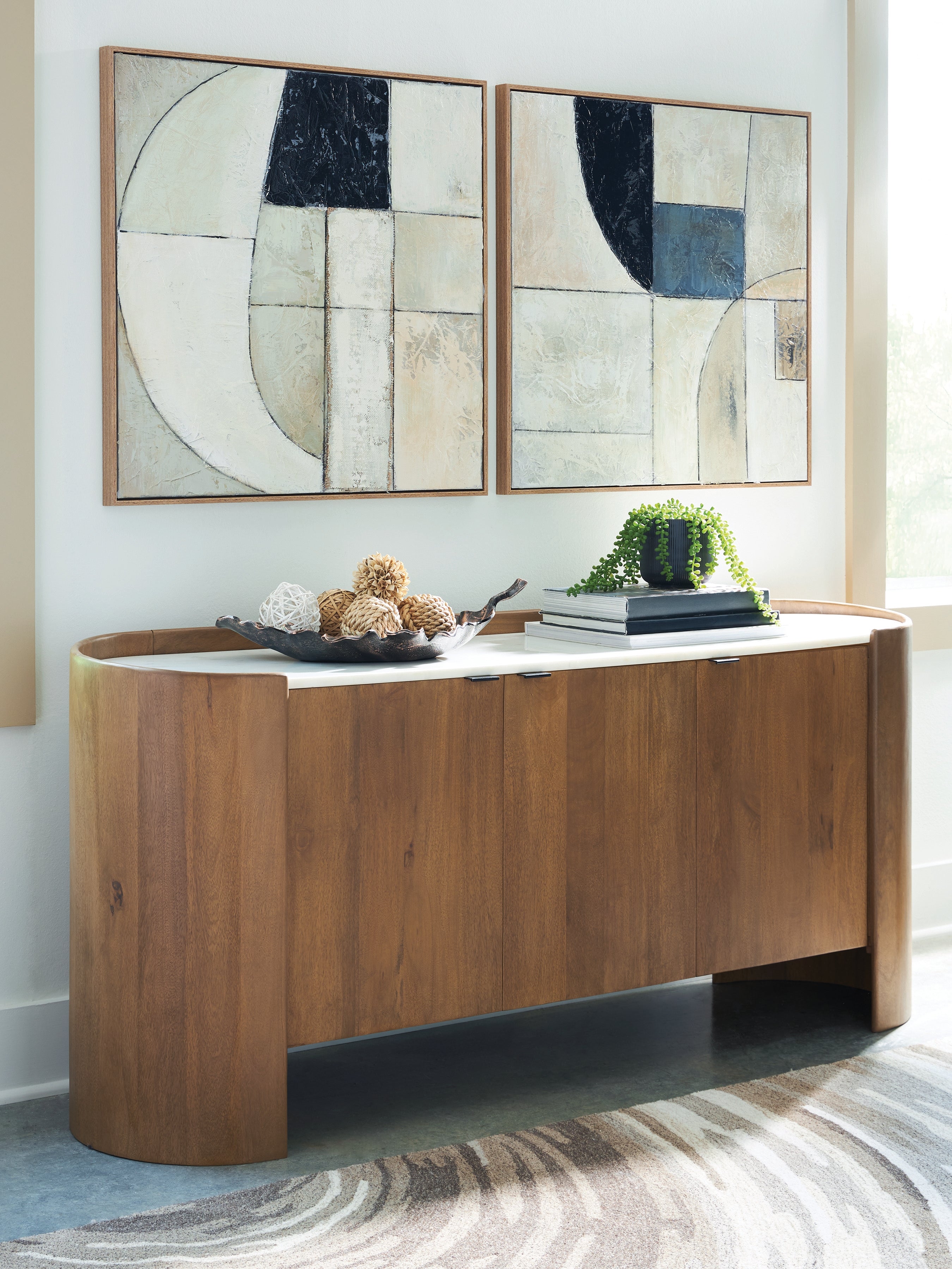 Best Furniture Outlet - Ashley Furniture - Fitzroy Accent Cabinet - Accent Cabinet / Brown/White - A4000688