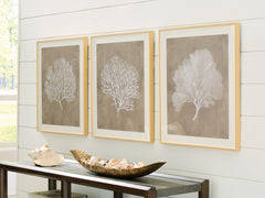 Best Furniture Outlet - Ashley Furniture - Hendridge Wall Decor - Wall Art Set (3/CN) / Taupe/White - A8000486