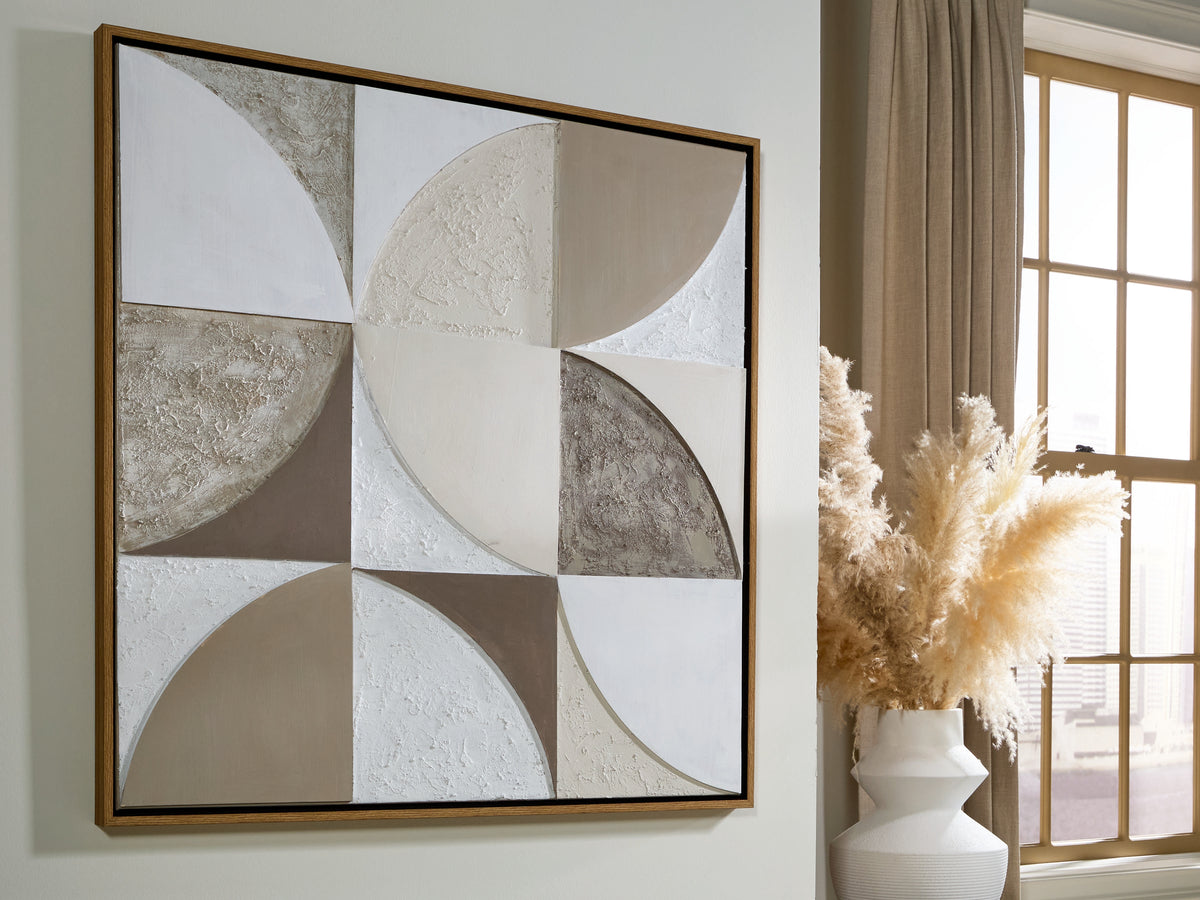 Best Furniture Outlet - Ashley Furniture - Harelman Wall Decor - Wall Art / Tan/Taupe/White - A8000502