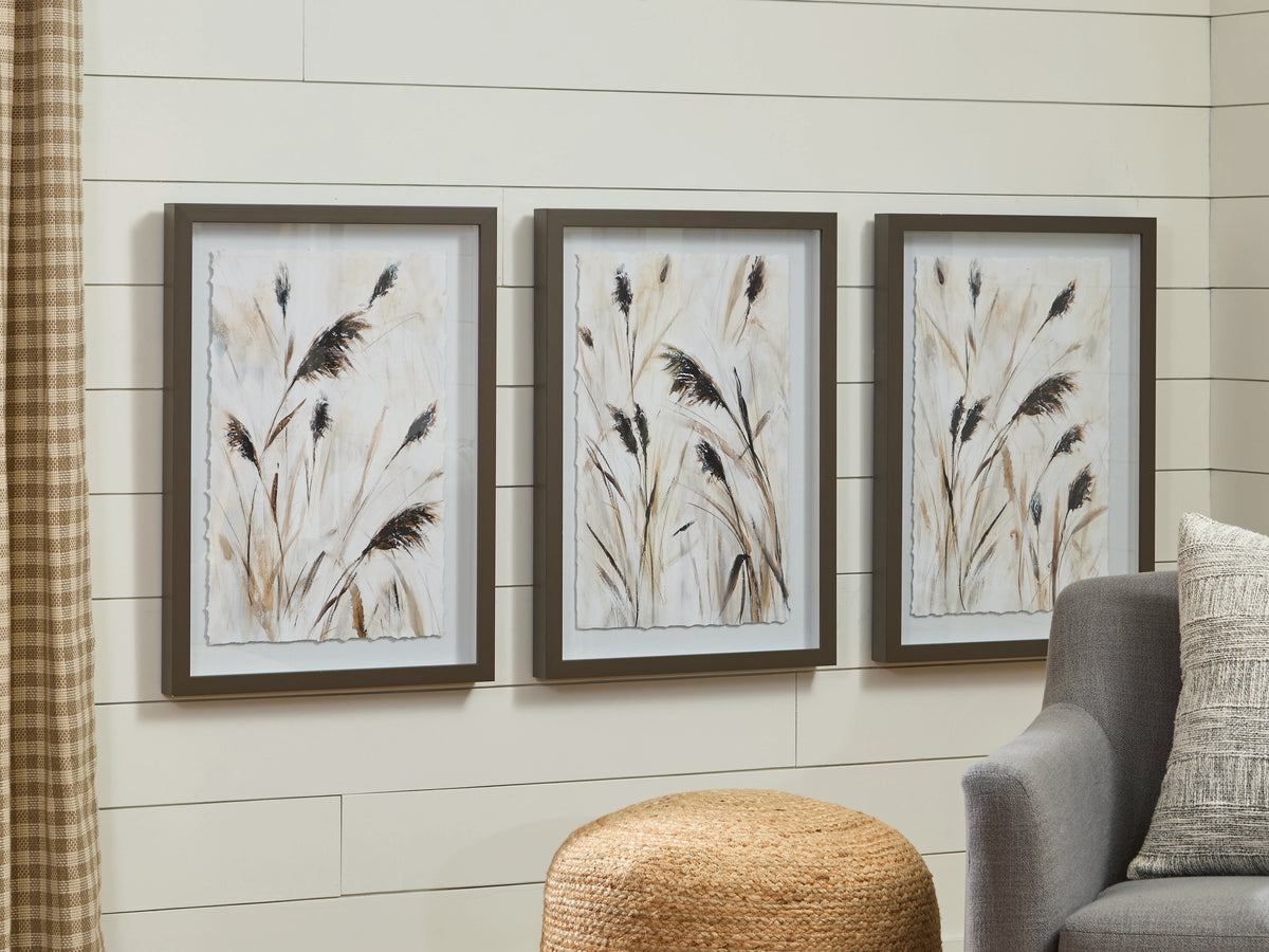 Best Furniture Outlet - Ashley Furniture - Honslow Wall Decor - Wall Art Set (3/CN) / Brown/Black/White - A8000506