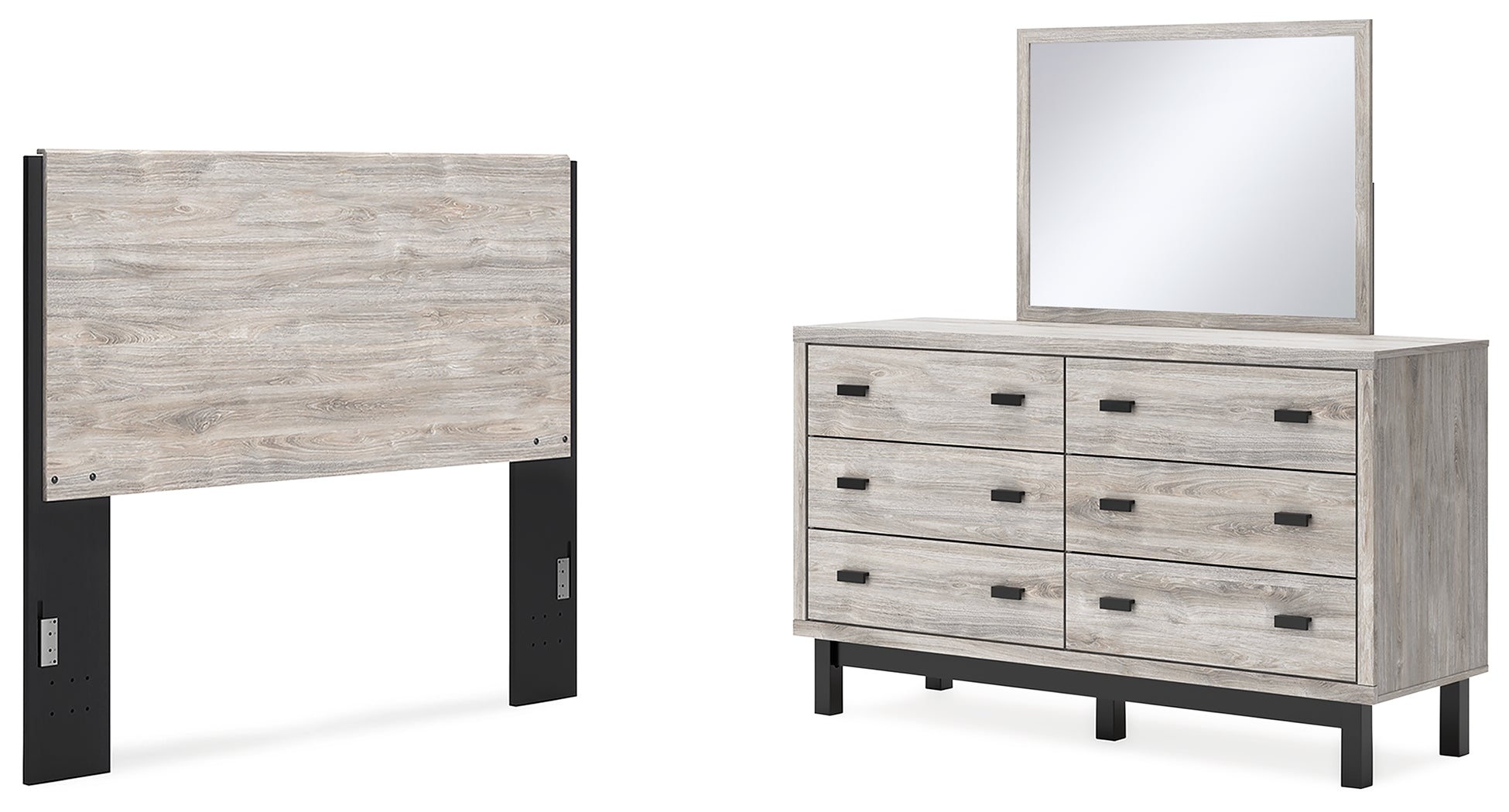 Best Furniture Outlet - Ashley Furniture - Vessalli Bedroom - Queen Panel Headboard, Dresser and Mirror / Gray - B1036B10