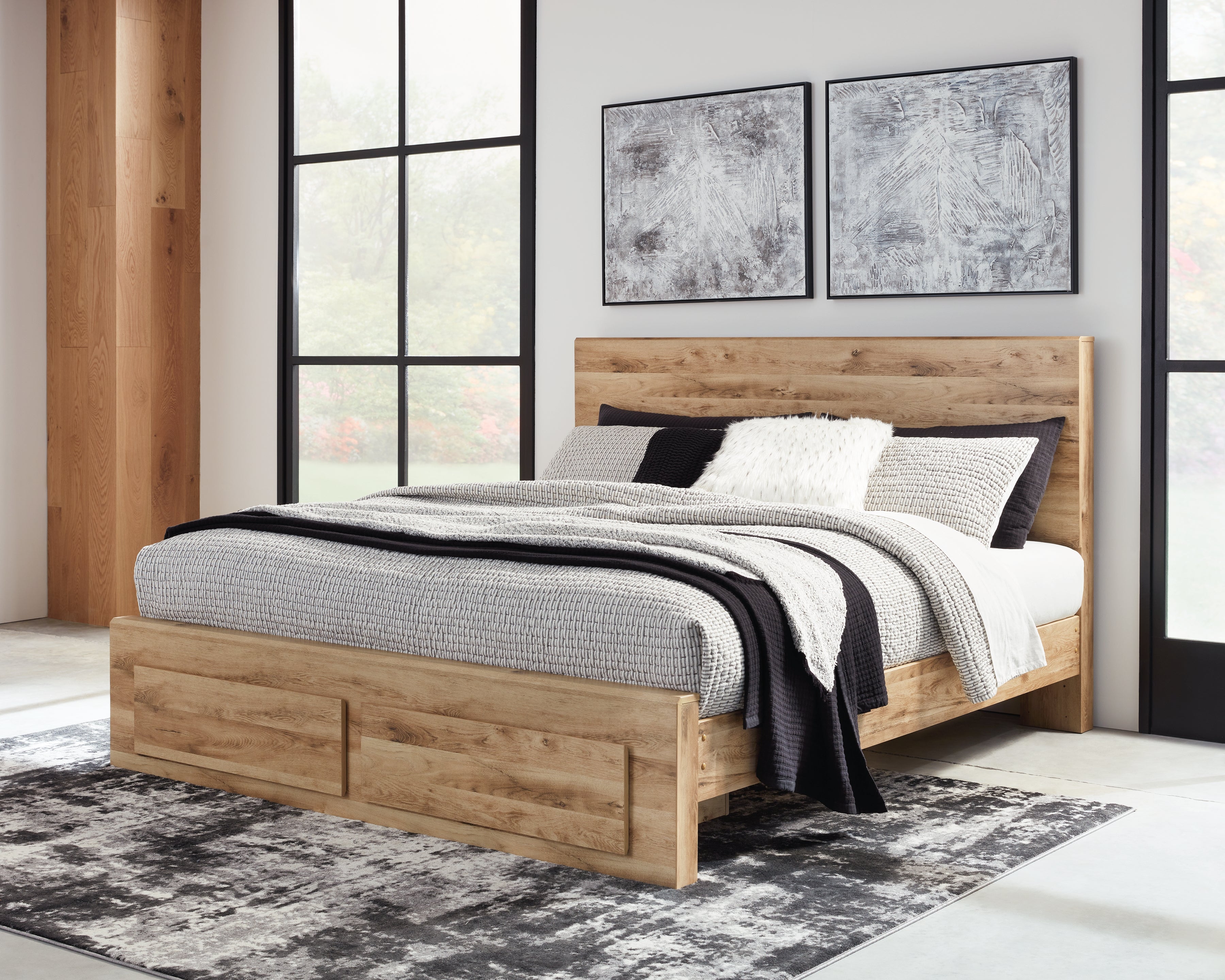Best Furniture Outlet - Ashley Furniture - Hyanna Bedroom - Queen Panel Storage Bed / Tan Brown - B1050B4