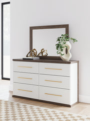 Best Furniture Outlet - Ashley Furniture - Kendanport Bedroom - King Upholstered Bed / White/Brown - PCB1108B8