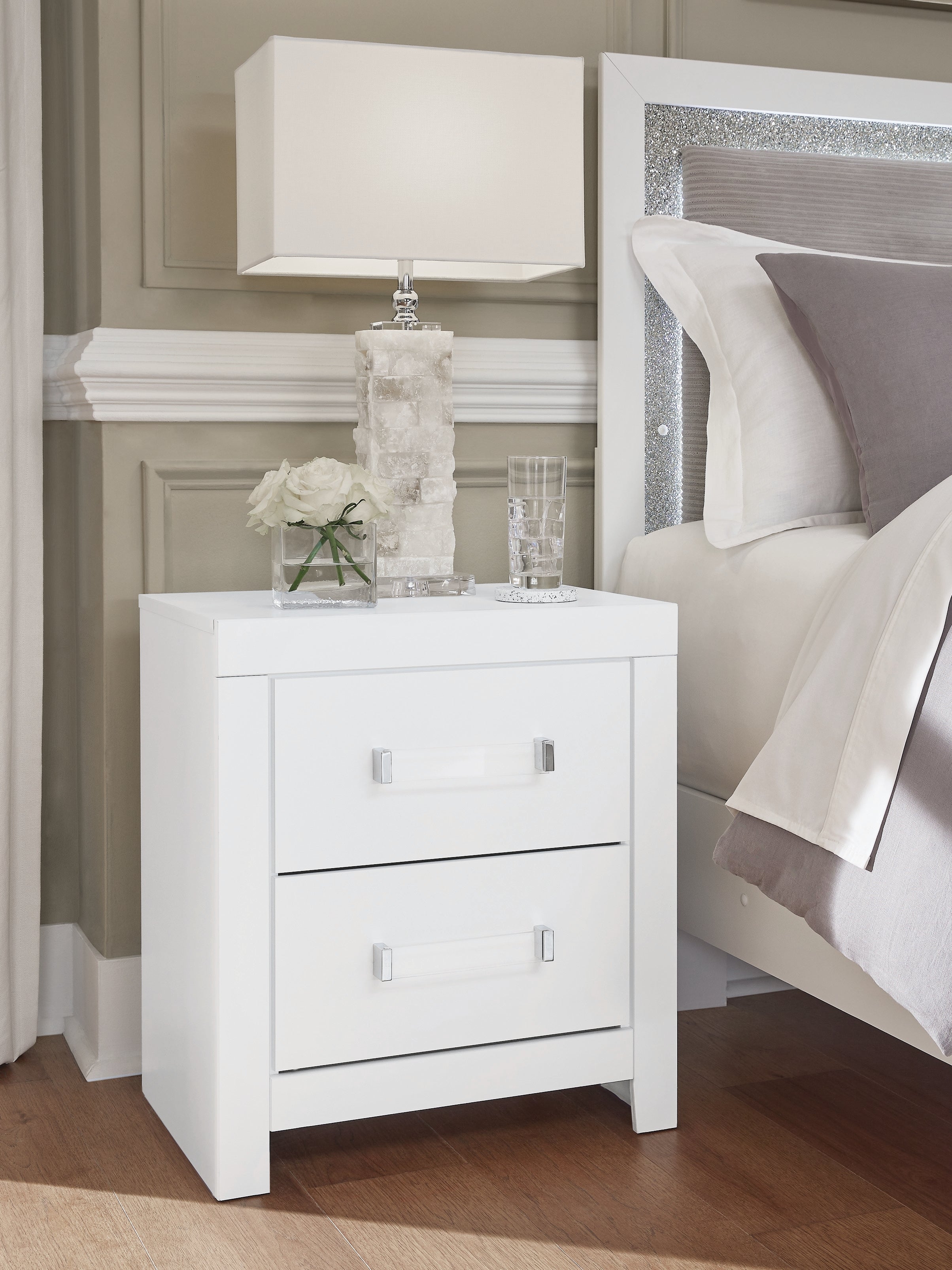Best Furniture Outlet - Ashley Furniture - Maeling Bedroom - Two Drawer Night Stand / White - PCB1119-92