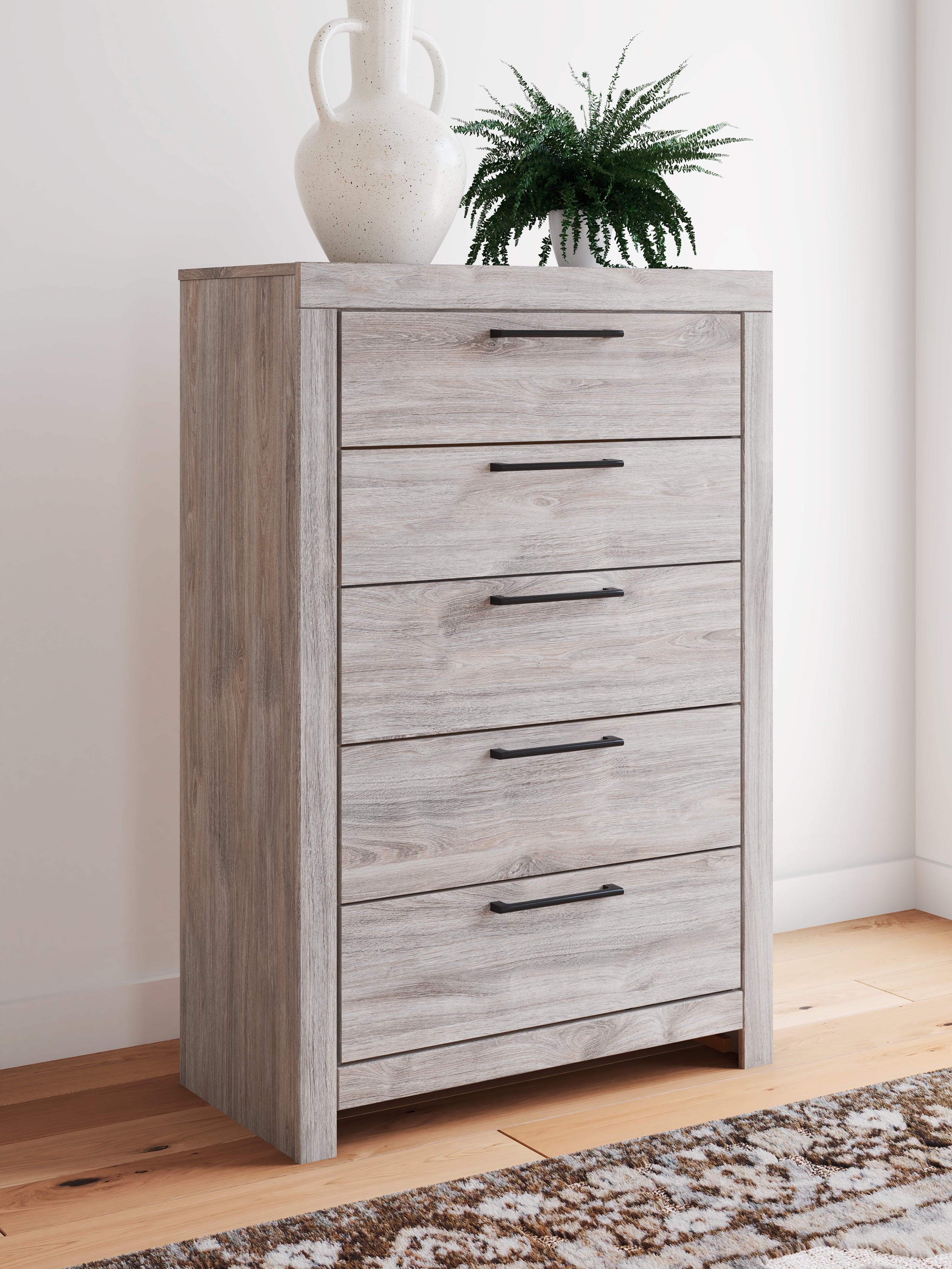 Best Furniture Outlet - Ashley Furniture - Broachmyn Bedroom - Five Drawer Chest / Gray - PCB1120-46