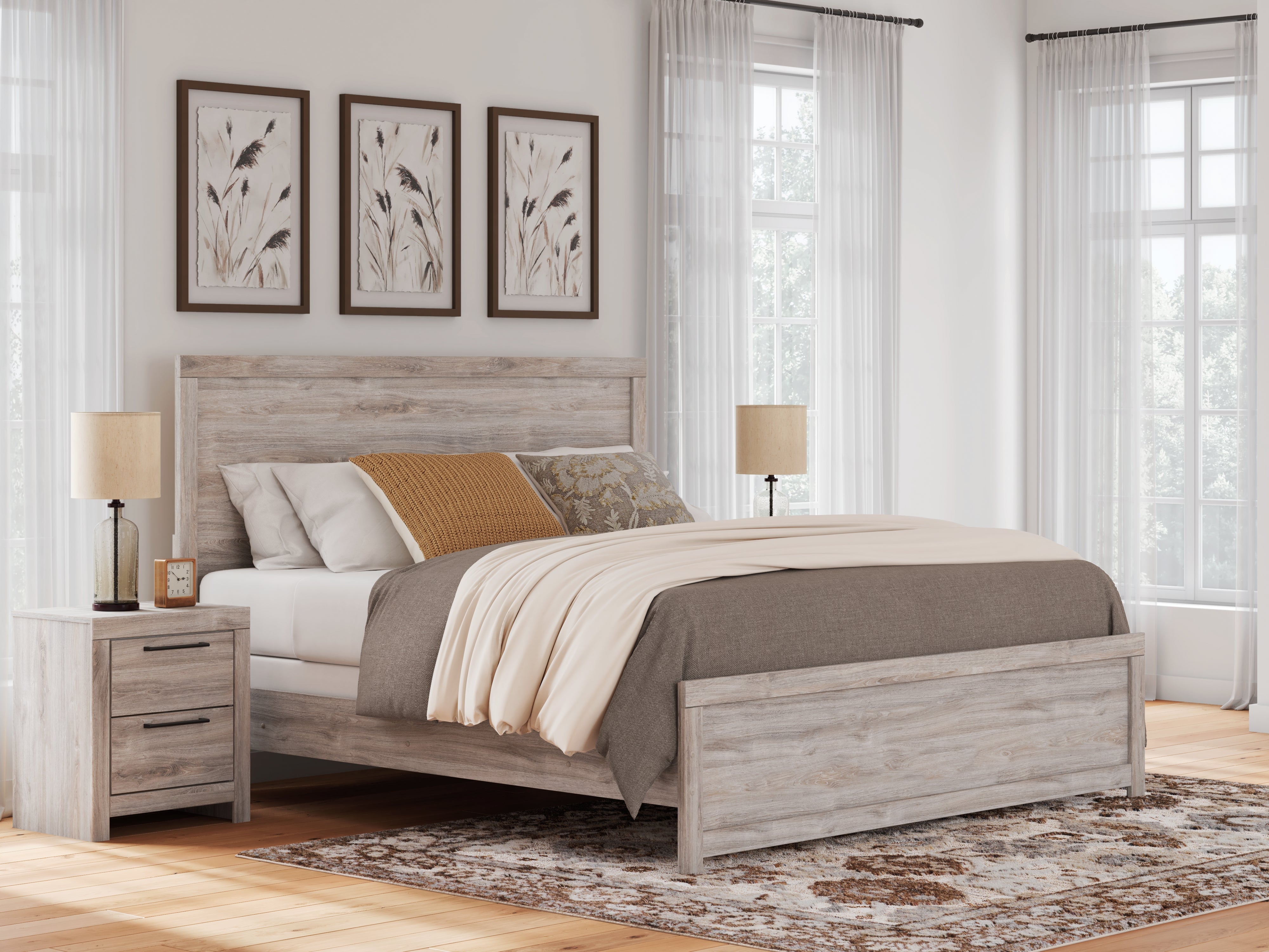 Best Furniture Outlet - Ashley Furniture - Broachmyn Bedroom - King Panel Bed / Gray - PCB1120B6