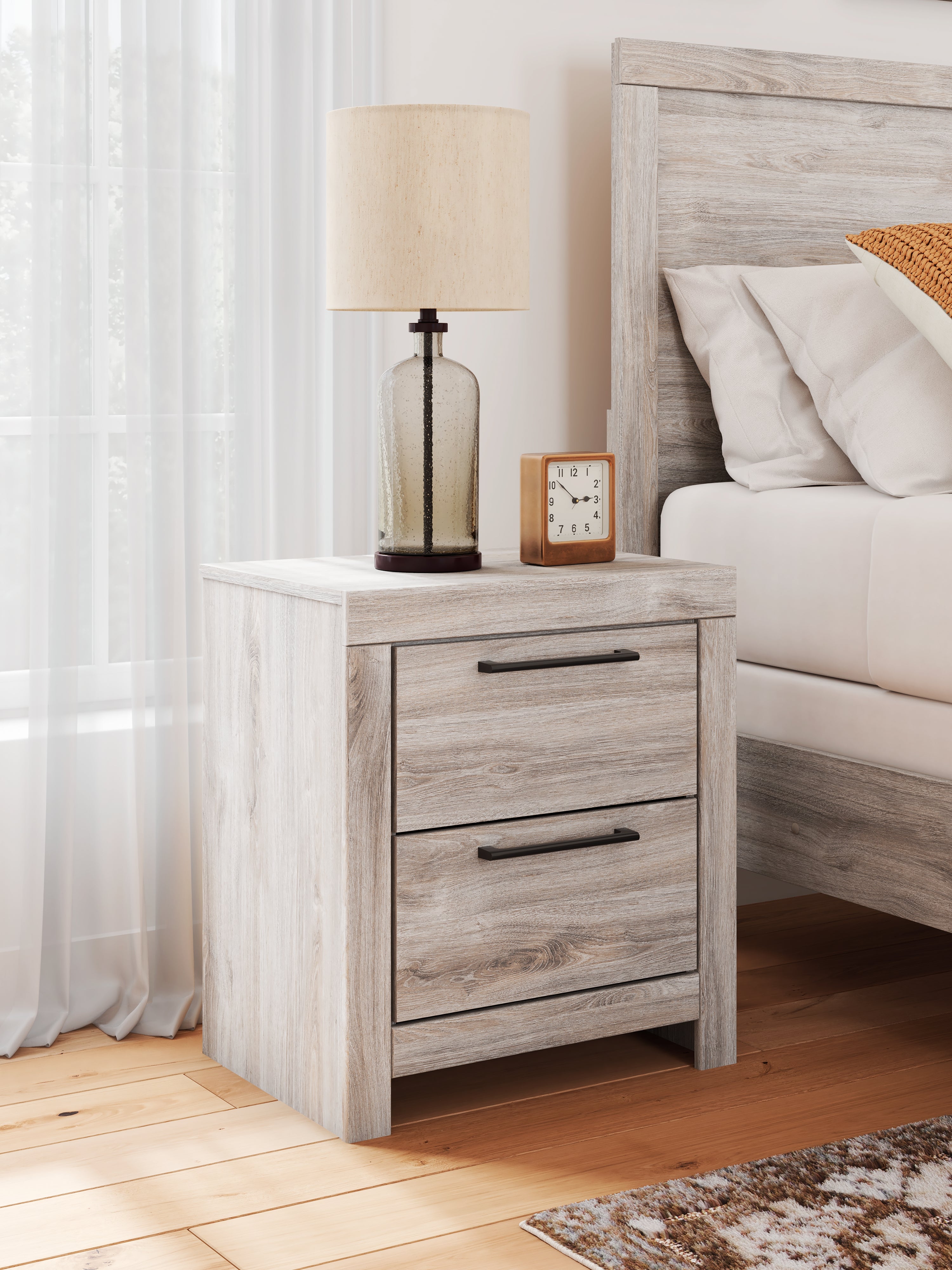 Best Furniture Outlet - Ashley Furniture - Broachmyn Bedroom - Two Drawer Night Stand / Gray - PCB1120-92