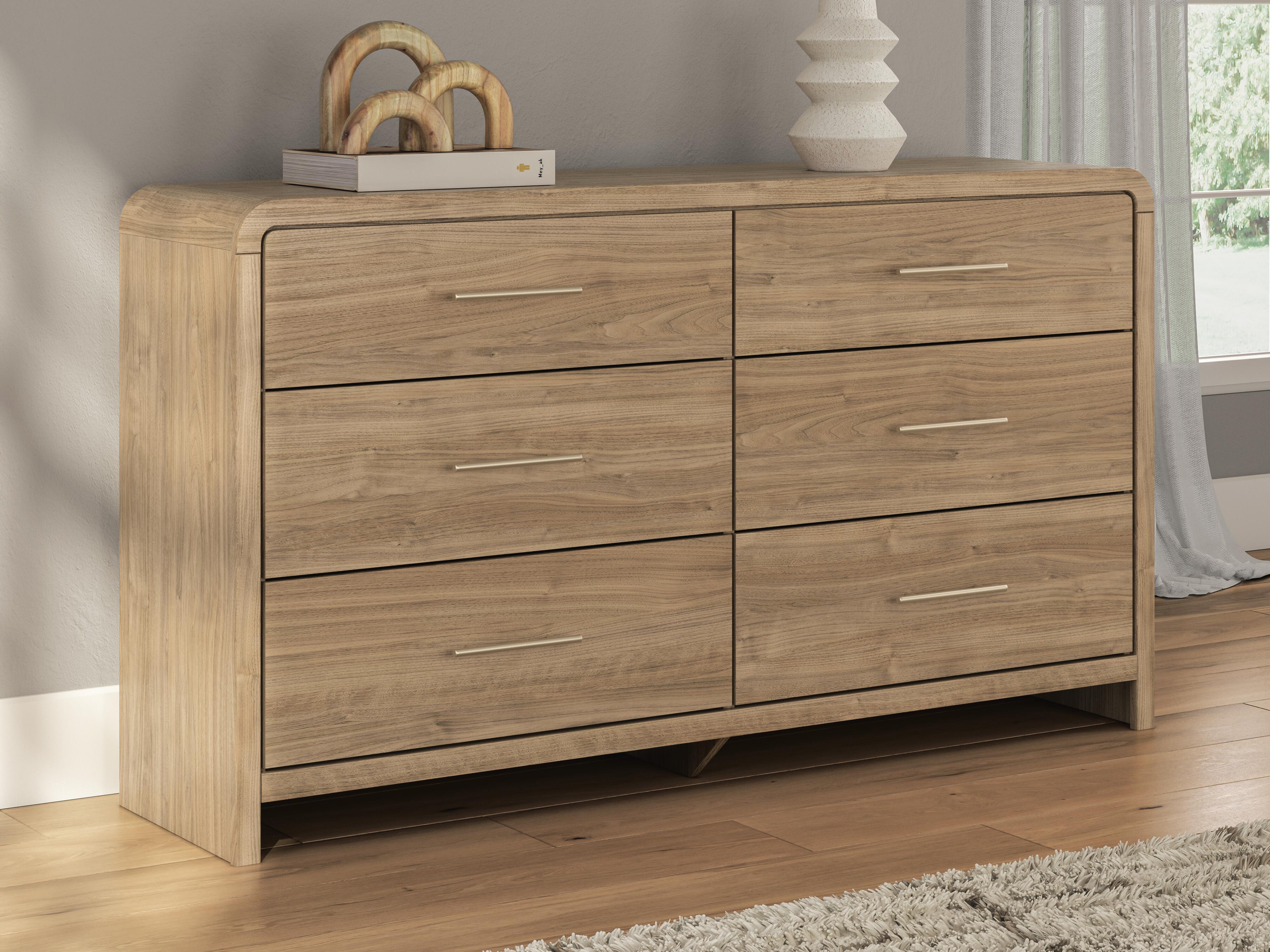 Best Furniture Outlet - Ashley Furniture - Gramburg Bedroom - Six Drawer Dresser / Warm Natural Brown - PCB1121-31