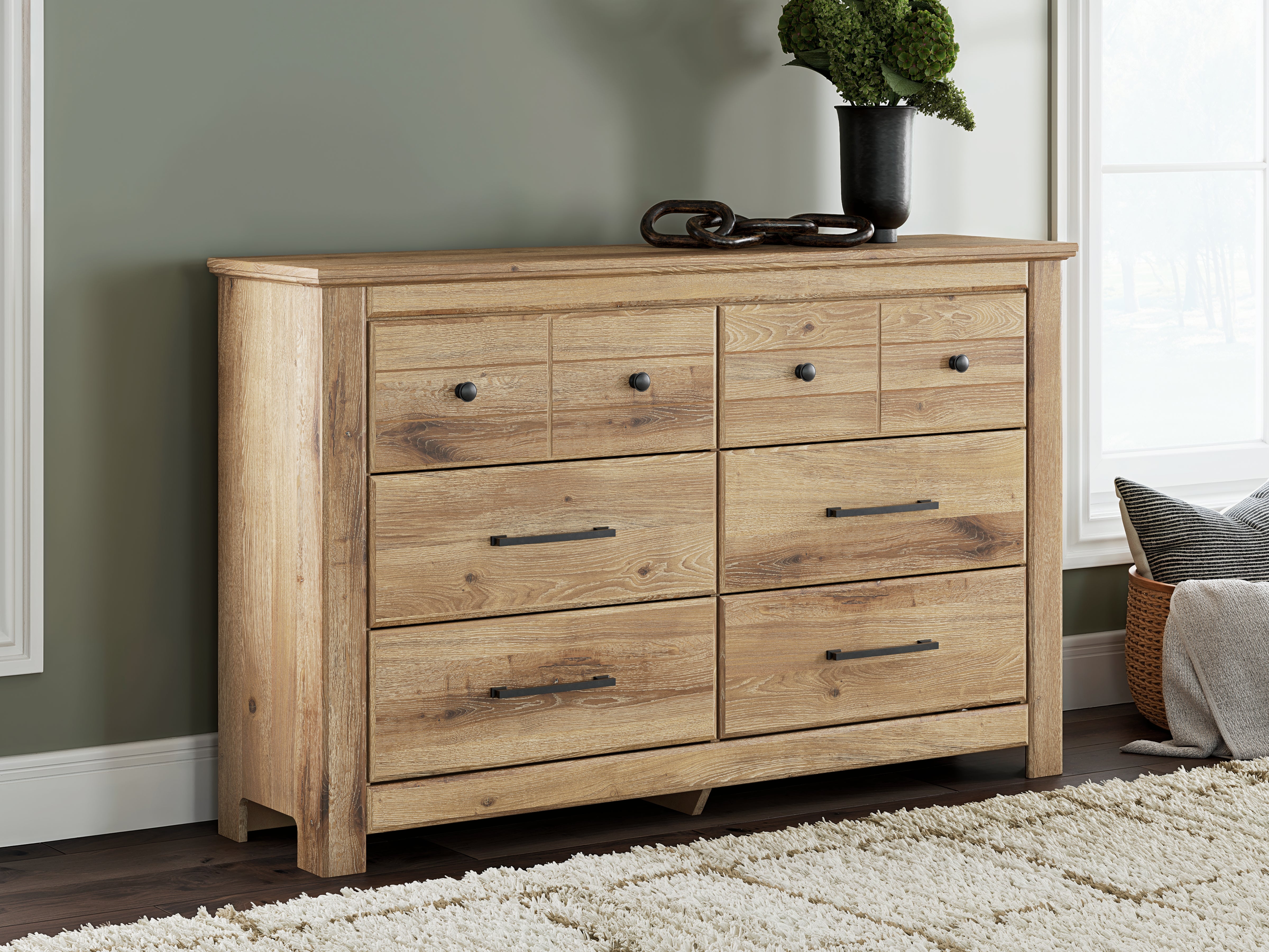 Best Furniture Outlet - Ashley Furniture - Makidern Bedroom - Six Drawer Dresser / Tan - PCB1170-31