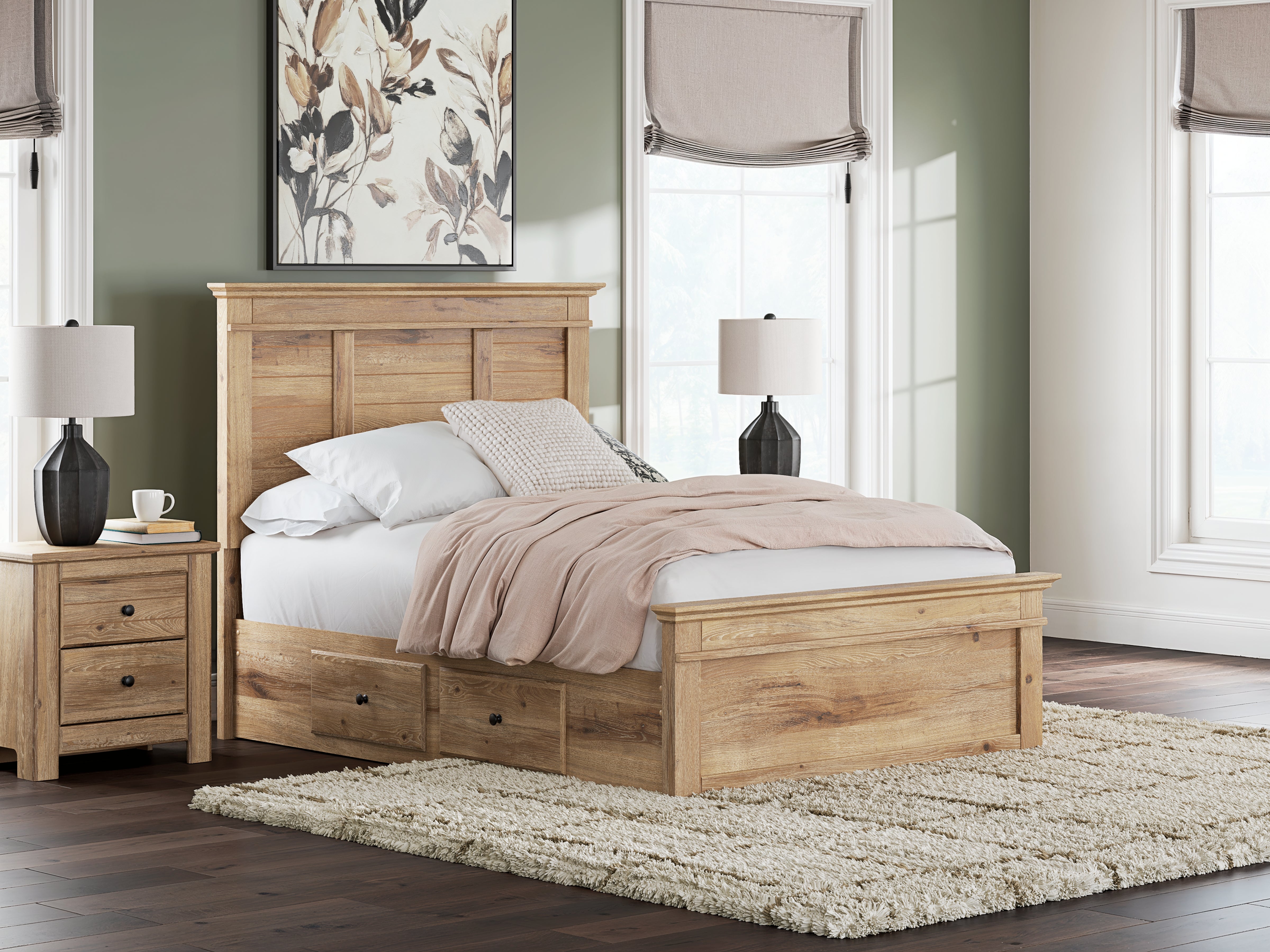Best Furniture Outlet - Ashley Furniture - Makidern Bedroom - Full Panel Storage Bed / Tan - PCB1170B27