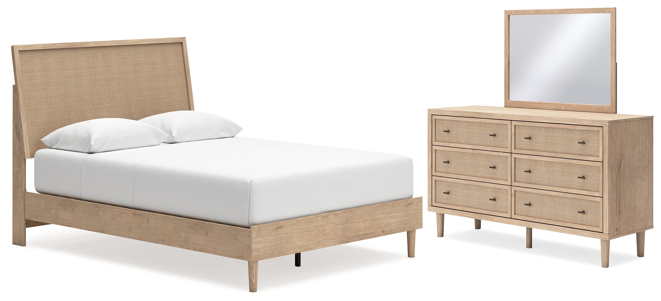 Best Furniture Outlet - Ashley Furniture - Cielden Bedroom - Queen Panel Bed, Dresser and Mirror / Two-tone - B1199B4