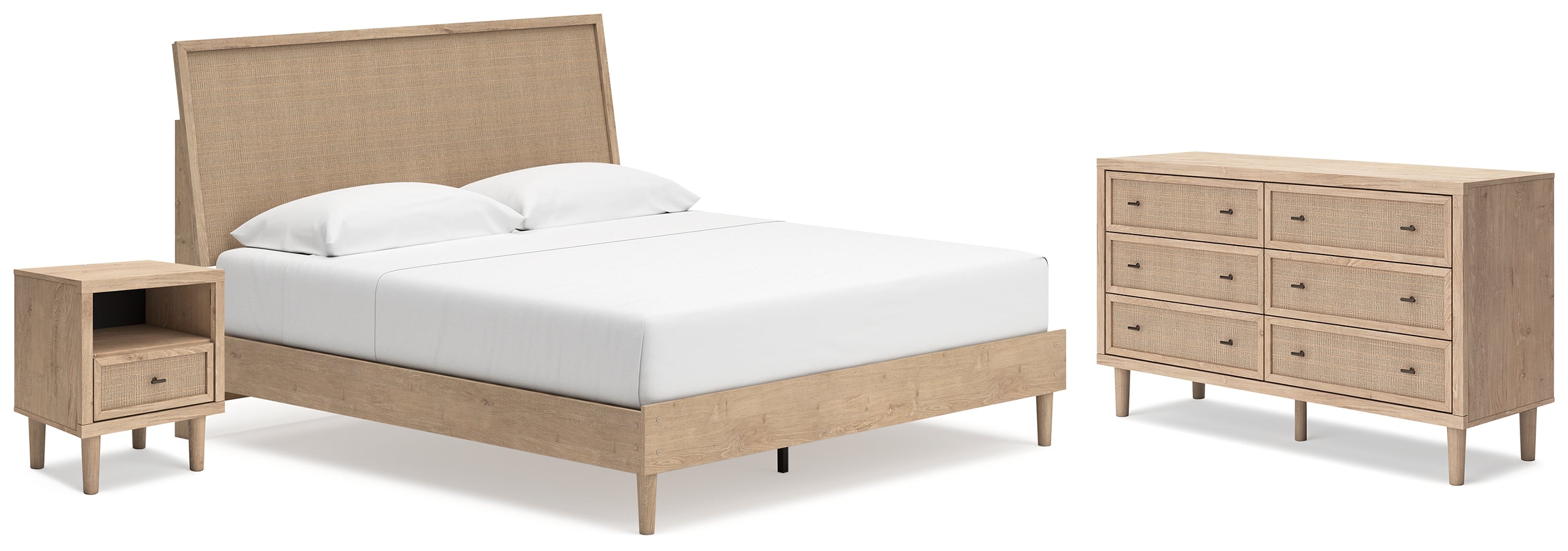 Best Furniture Outlet - Ashley Furniture - Cielden Bedroom - King Panel Bed, Dresser and Nightstand / Two-tone - B1199B13