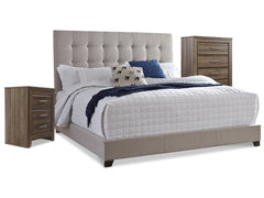 Best Furniture Outlet - Ashley Furniture - Dolante Bedroom - Queen Upholstered Bed with Chest of Drawers and Nightstand - B130B7