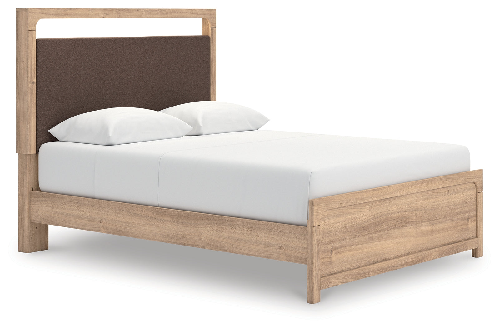 Best Furniture Outlet - Ashley Furniture - Kinlanni Bedroom - Queen Upholstered Platform Bed / Tan - PCB1360B10