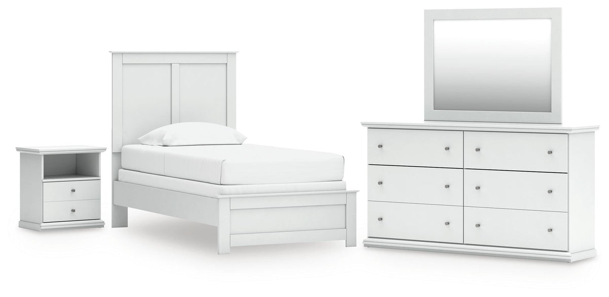 Best Furniture Outlet - Ashley Furniture - Bostwick Shoals Twin Panel Bed, Dresser, Mirror and Nightstand - Twin Panel Bed, Dresser, Mirror and Nightstand - B139B60