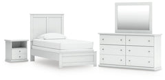 Best Furniture Outlet - Ashley Furniture - Bostwick Shoals Twin Panel Bed, Dresser, Mirror and Nightstand - Twin Panel Bed, Dresser, Mirror and Nightstand - B139B60