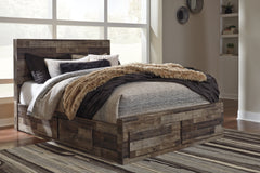 Best Furniture Outlet - Ashley Furniture - Derekson Bedroom - King Panel Bed with 2 Side Storage / Multi Gray - B200B44