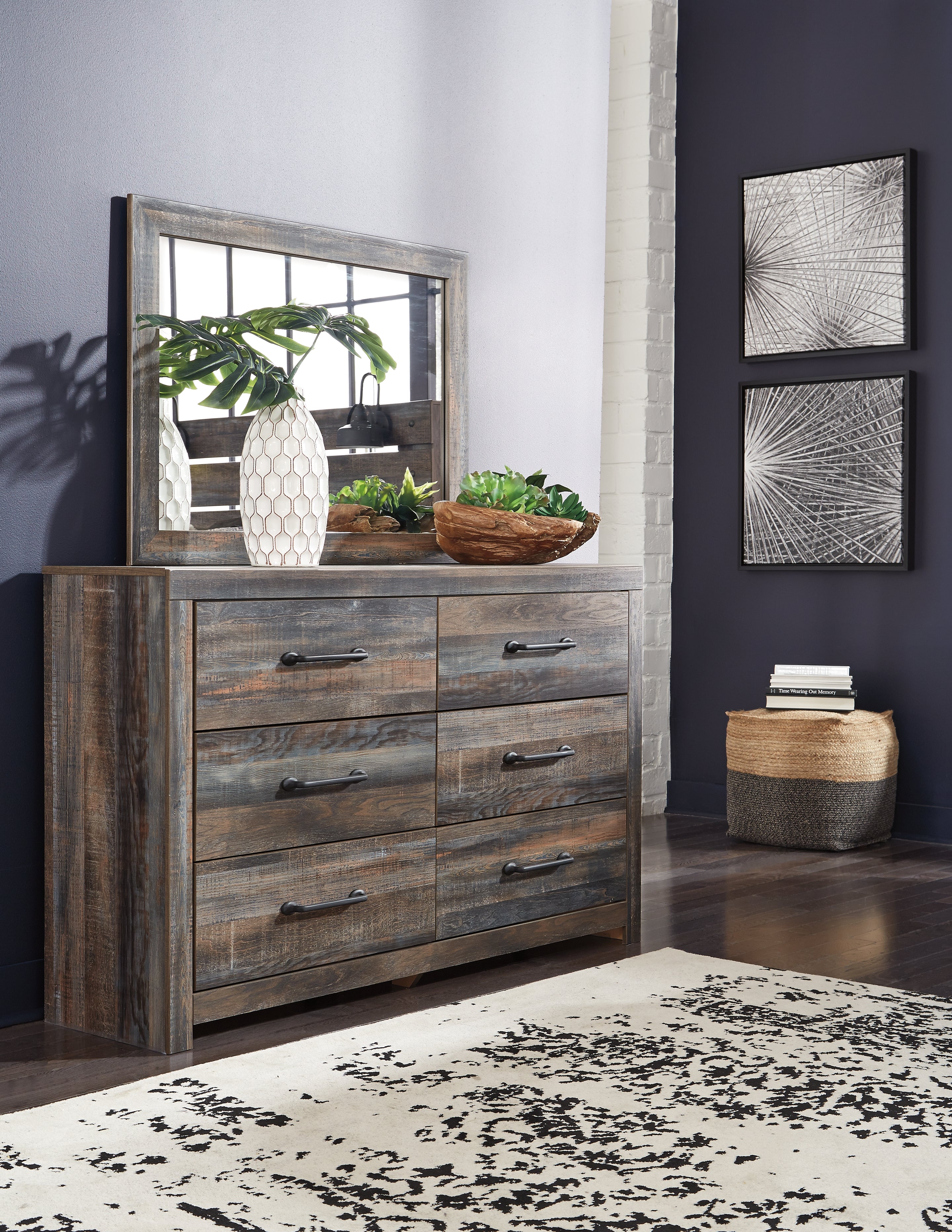 Best Furniture Outlet - Ashley Furniture - Drystan Bedroom - Dresser and Mirror / Multi - B211B1