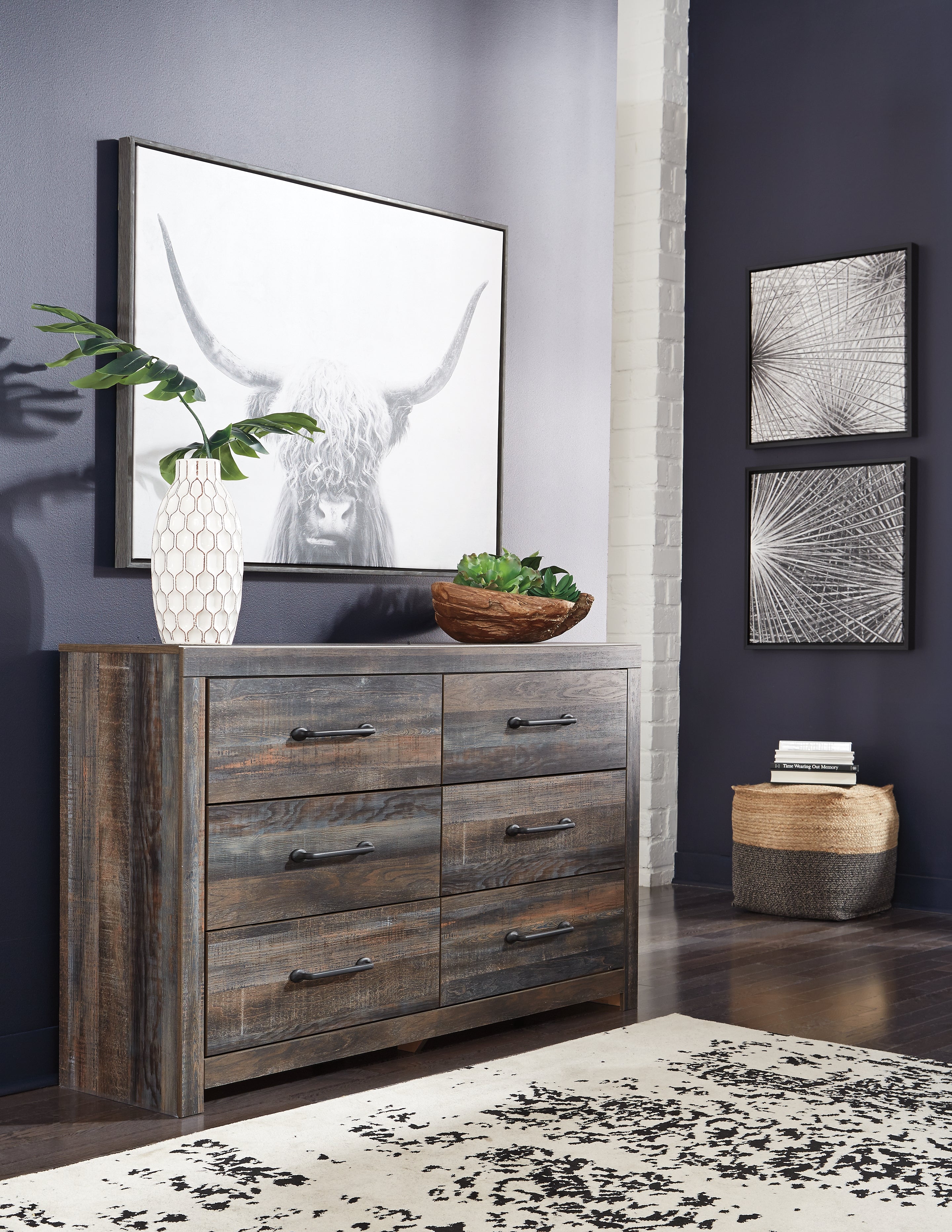 Best Furniture Outlet - Ashley Furniture - Drystan Bedroom - Six Drawer Dresser / Multi - B211-31