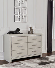 Best Furniture Outlet - Ashley Furniture - Zyniden Bedroom - Two Drawer Night Stand / Silver - B2114-92