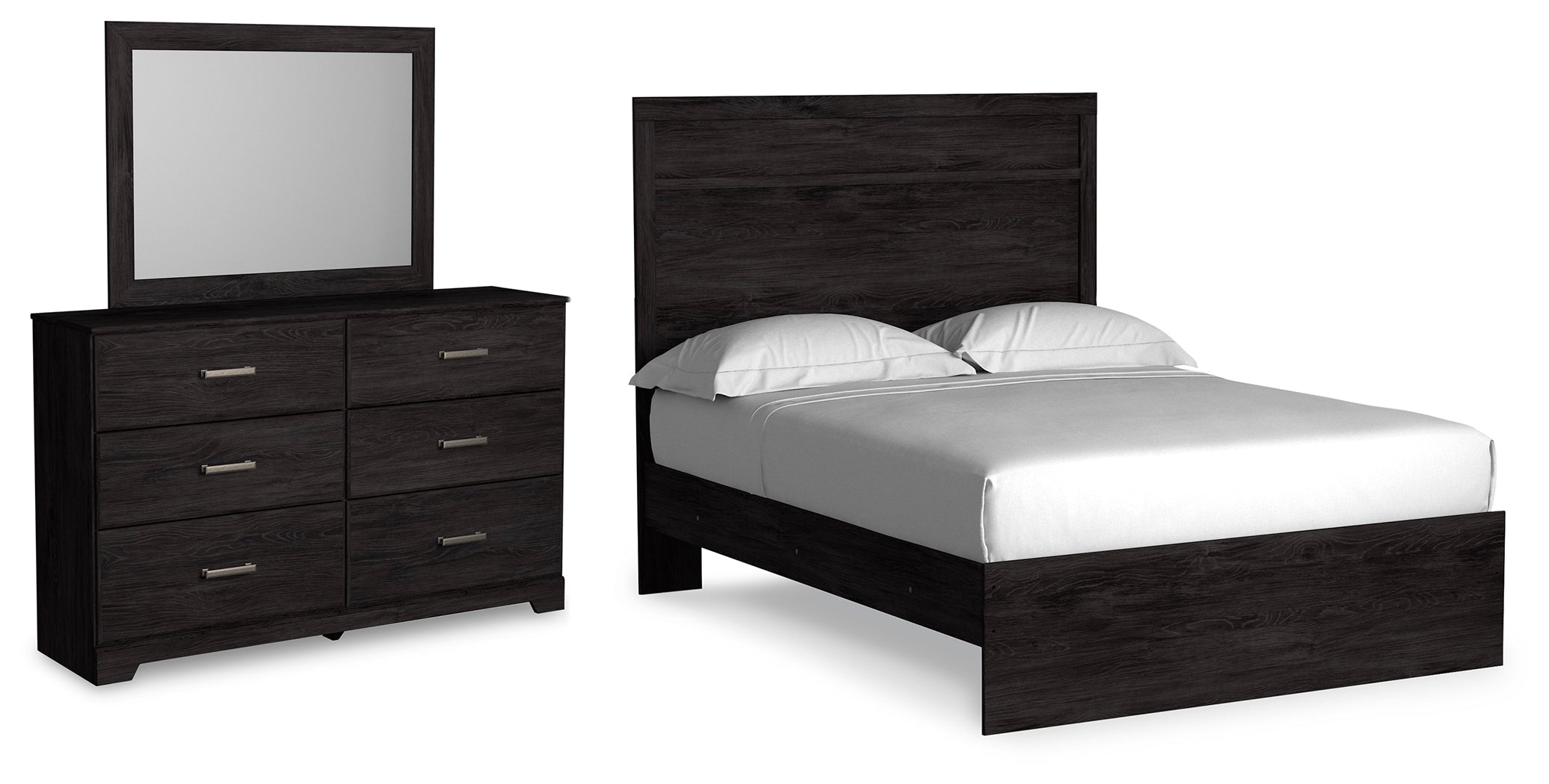 Best Furniture Outlet - Ashley Furniture - Belachime Bedroom - Full Panel Bed, Dresser and Mirror / Charcoal - B2589B6