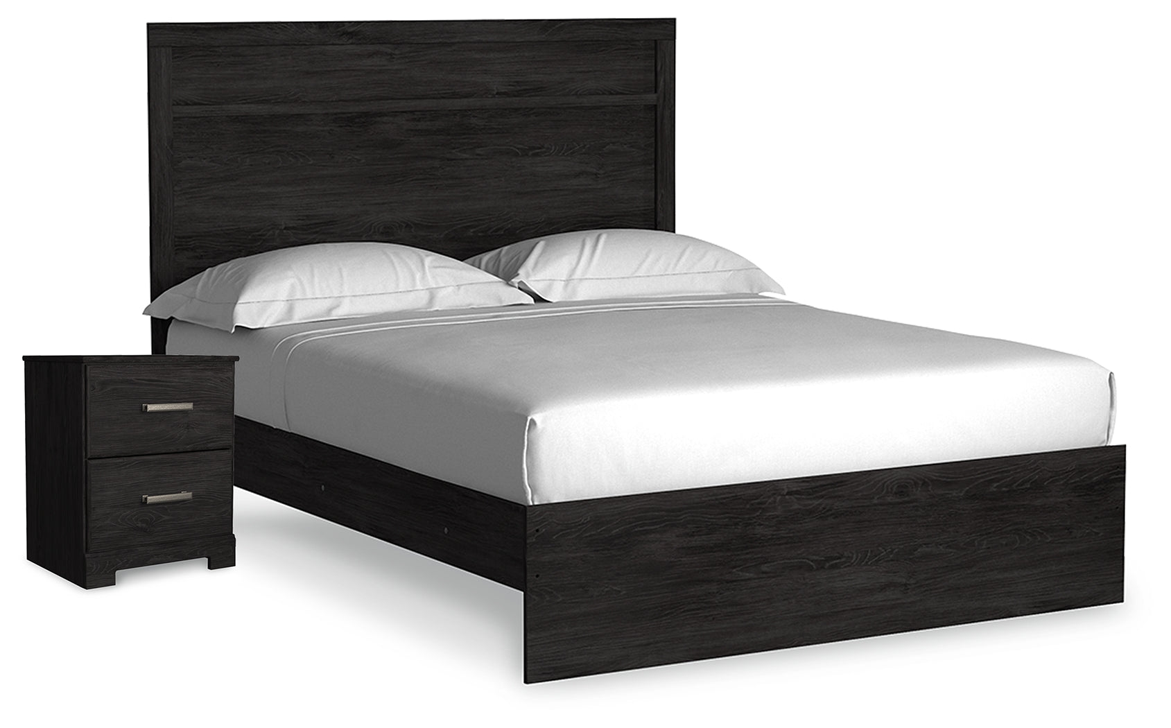Best Furniture Outlet - Ashley Furniture - Belachime Bedroom - Queen Panel Bed and Nightstand / Charcoal - B2589B15